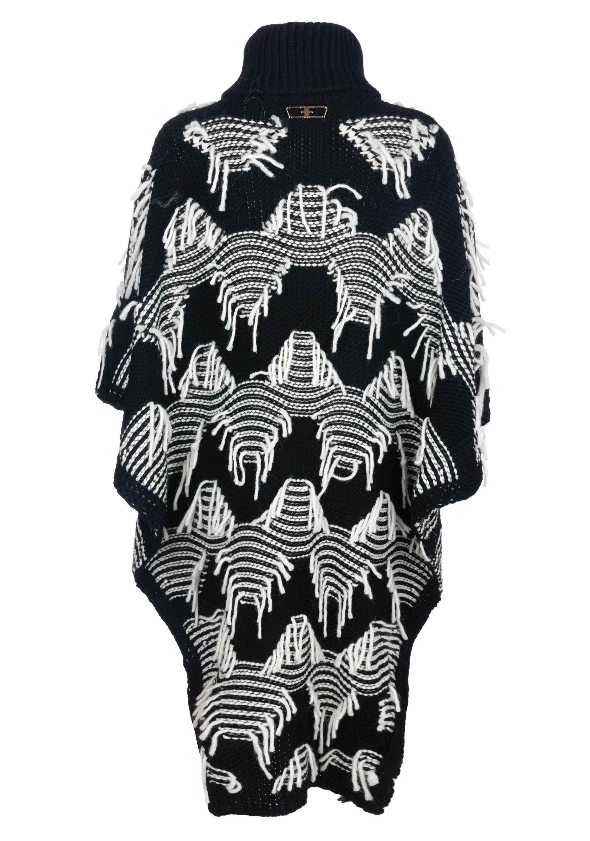 Maglia over modello poncho con jacquard