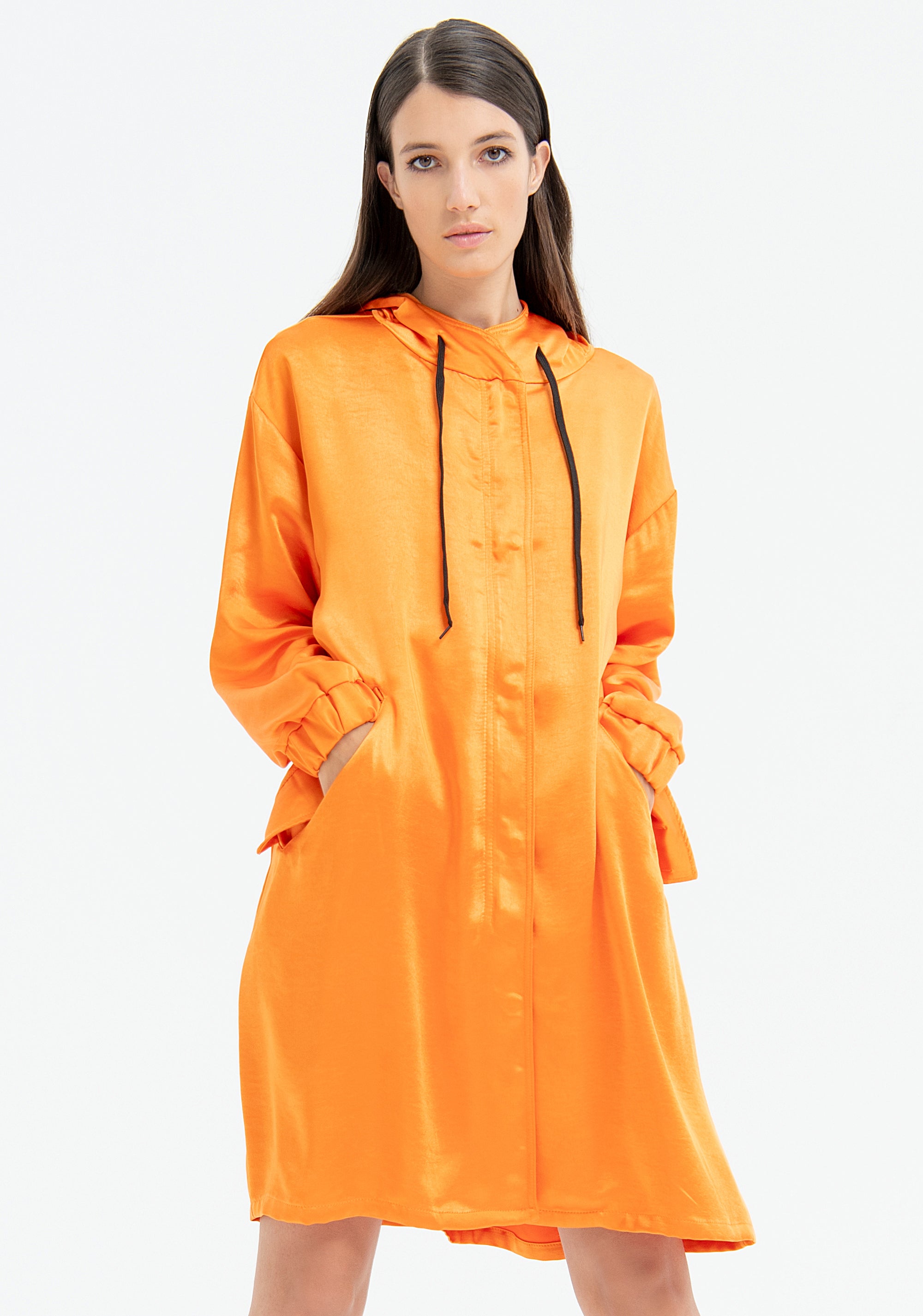 Giacca regular modello parka in raso