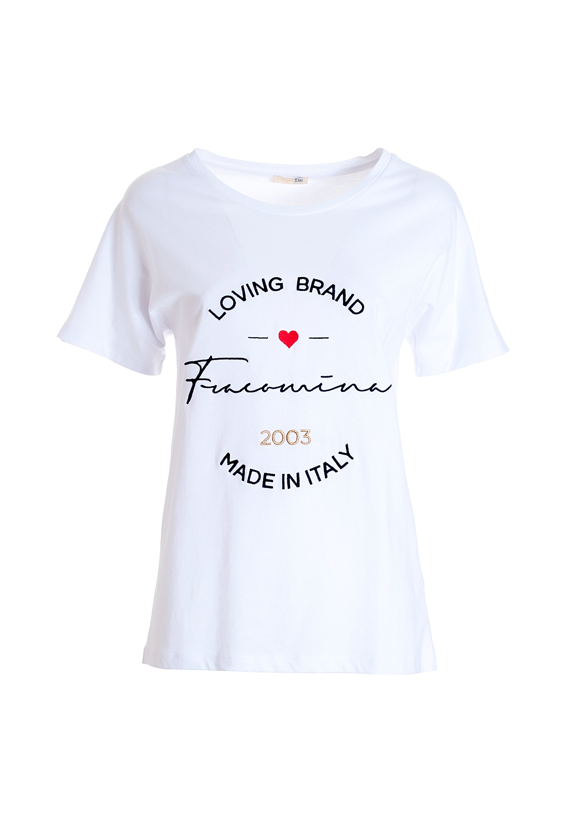 T-shirt regular in jersey di cotone con ricamo logo