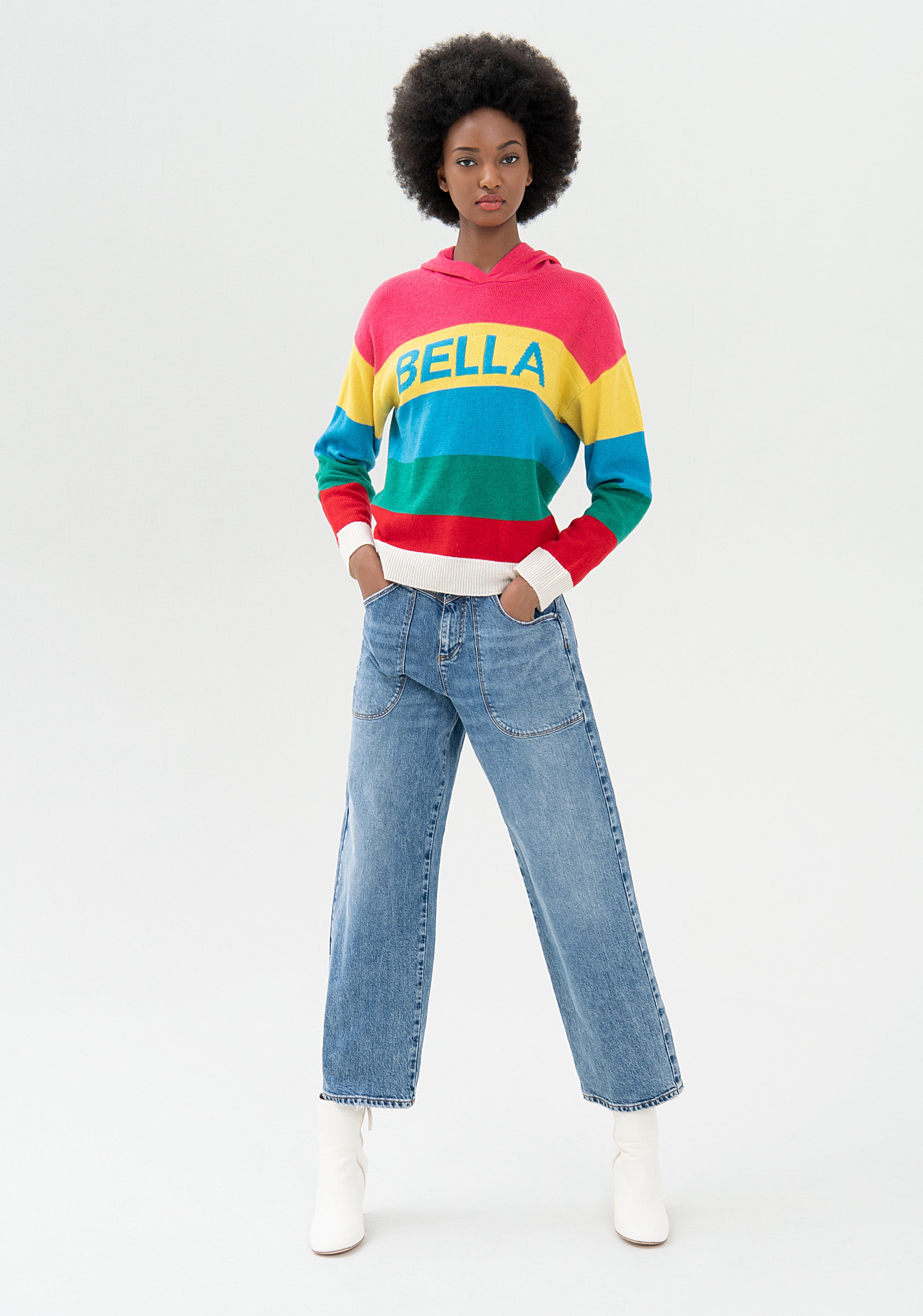 Maglia regular a righe multicolor