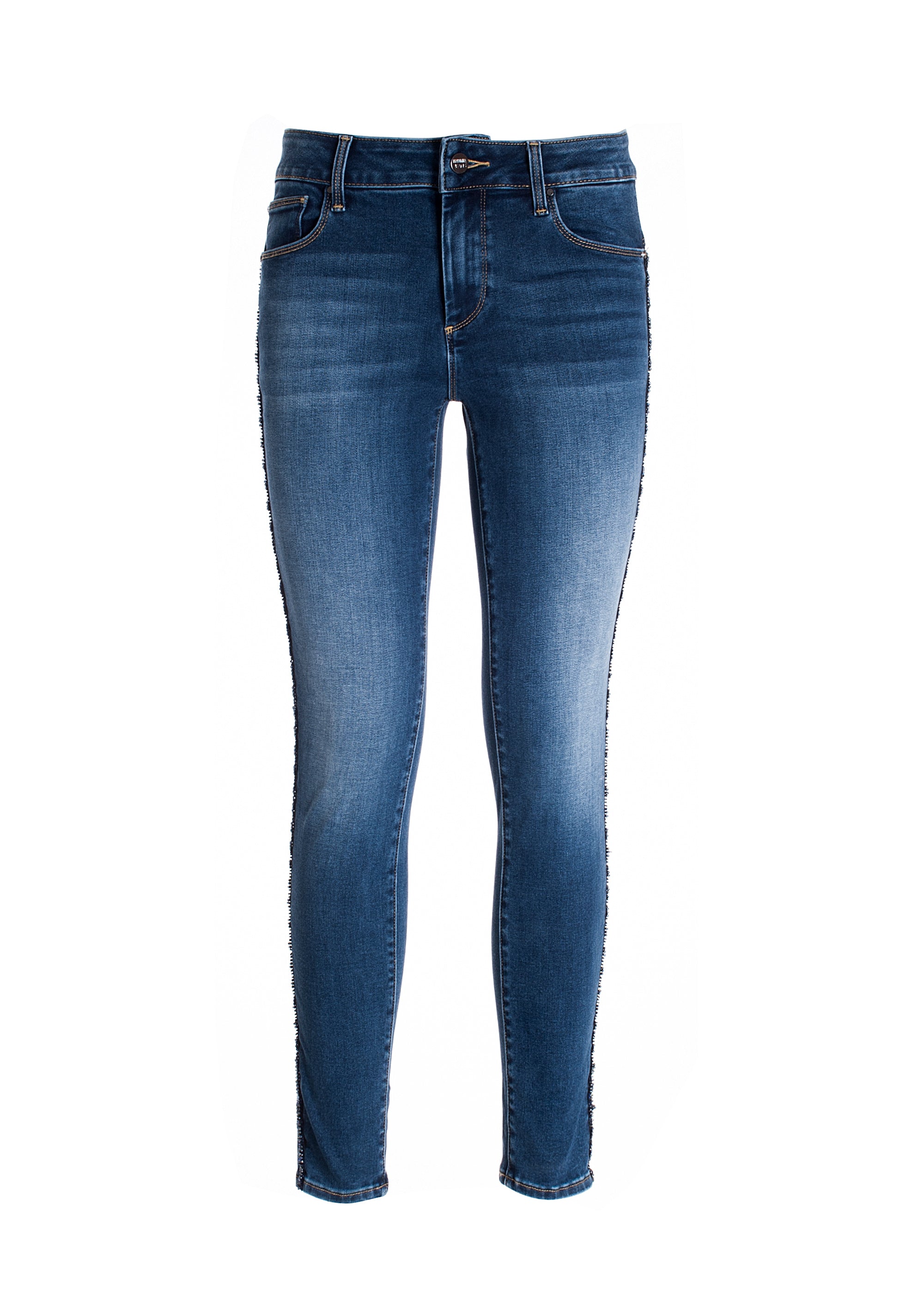 Jeans skinny effetto push-up in denim stretch con lavaggio medio