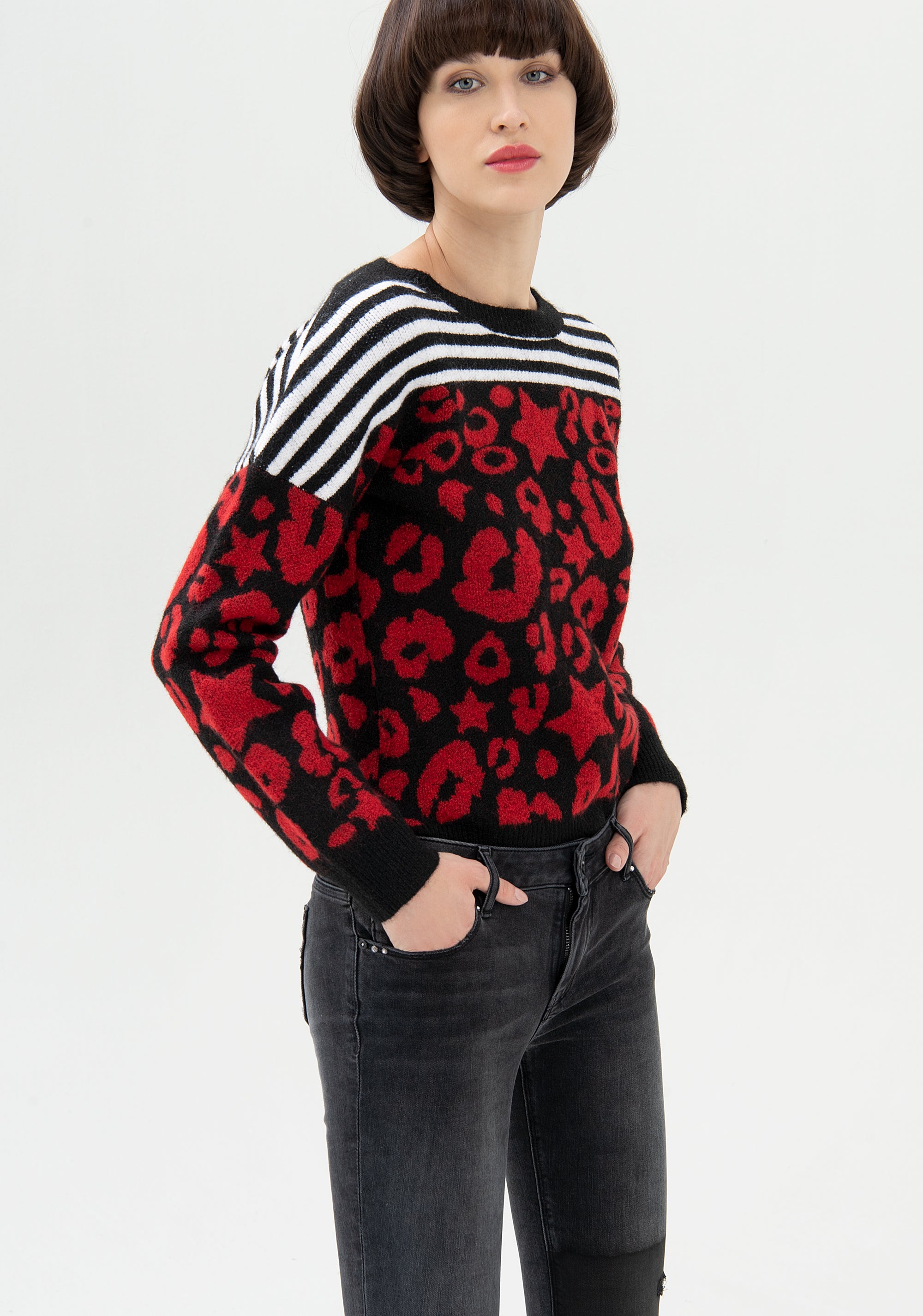 Jeans skinny in denim nero con lavaggio scuro