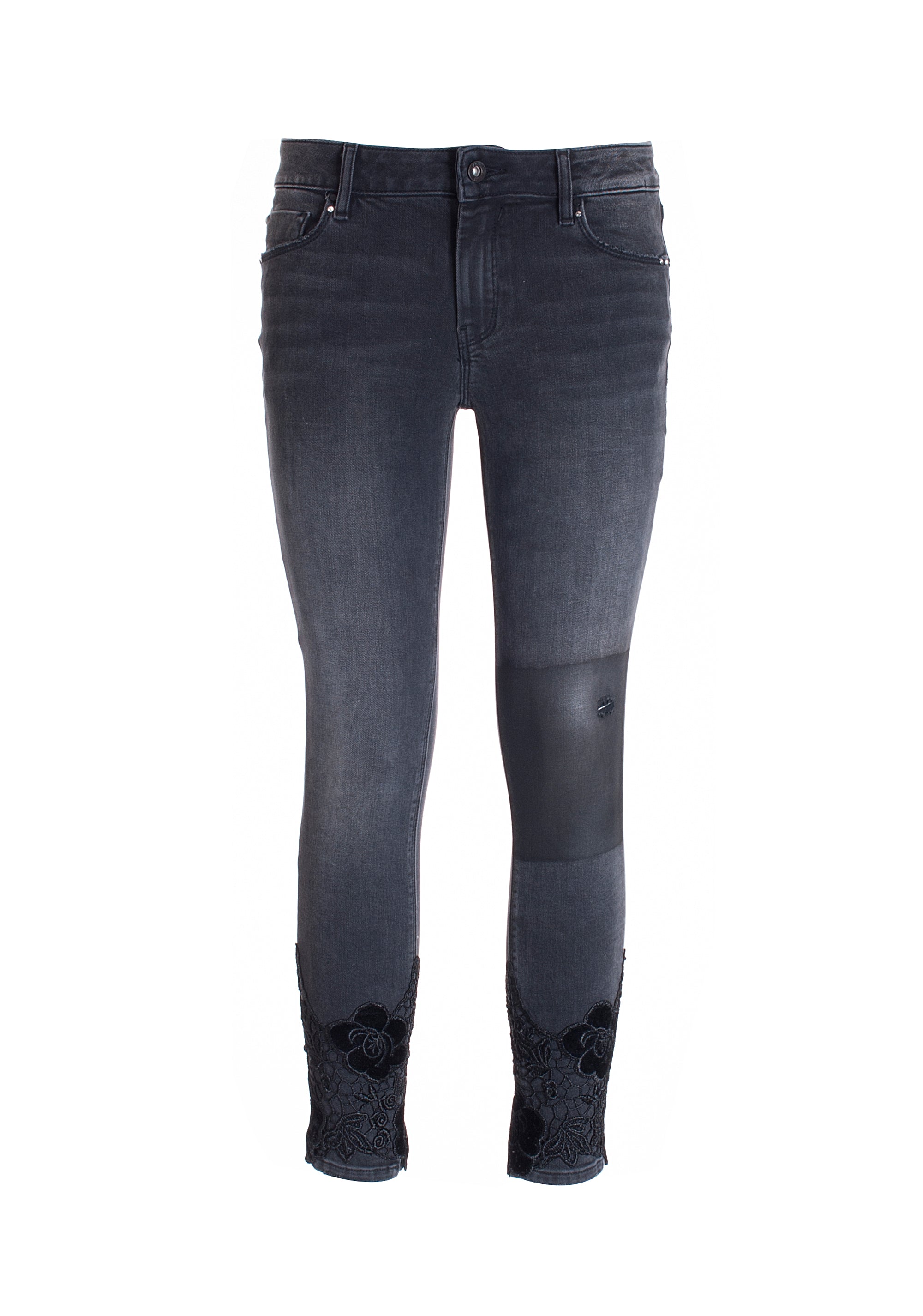 Jeans skinny in denim nero con lavaggio scuro