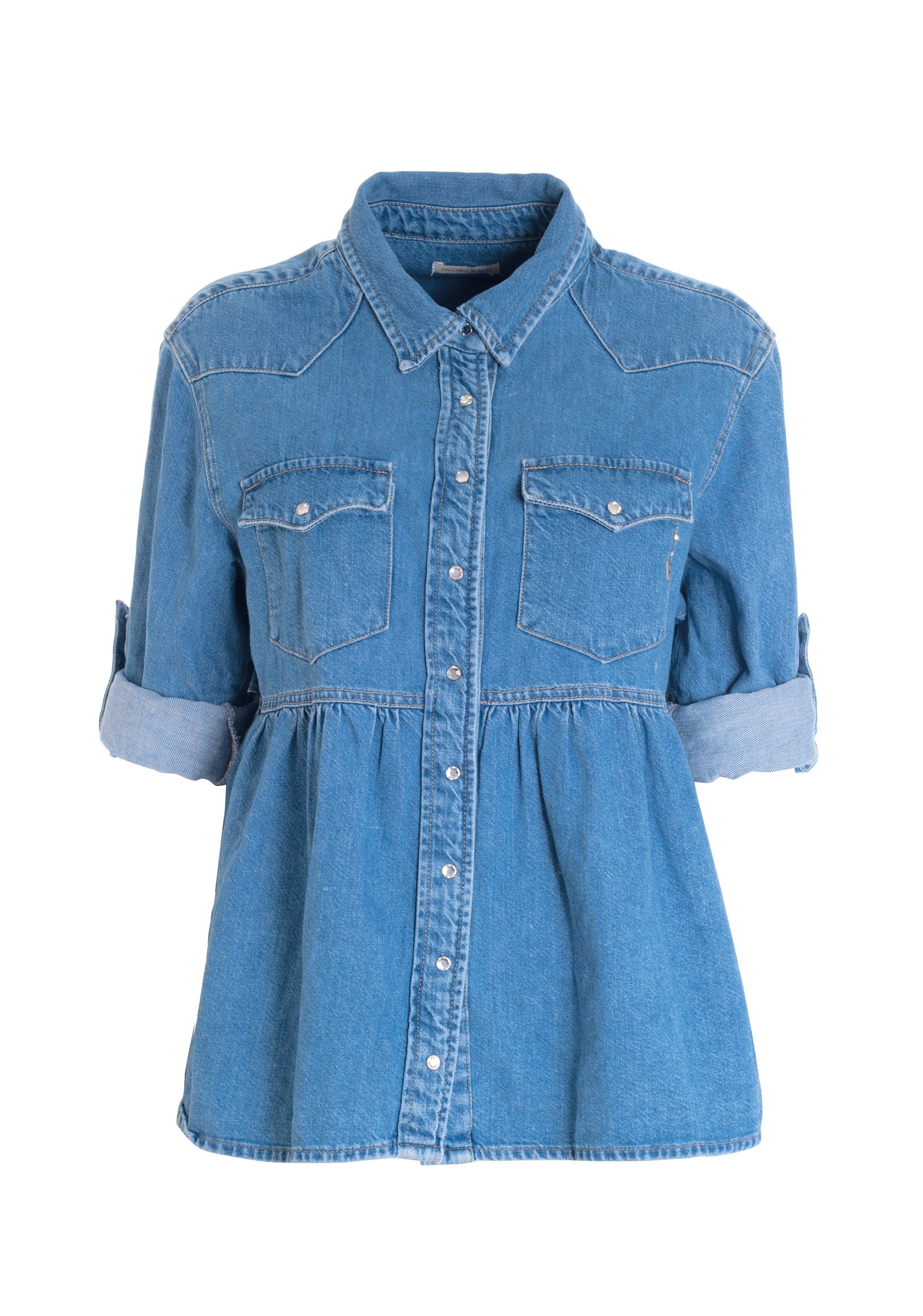 Camicia ampia in chambray