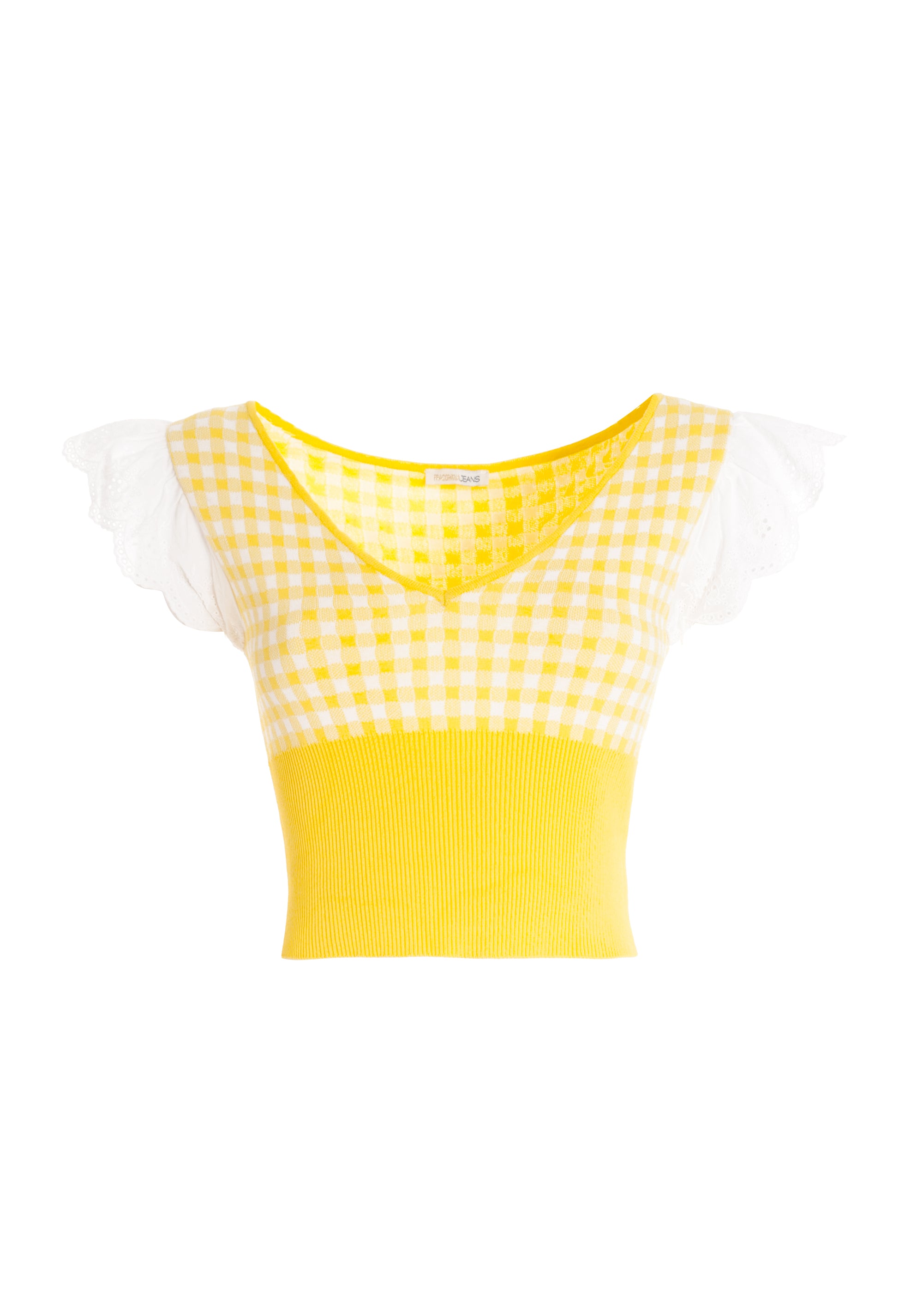 Top cropped slim in fantasia vichy