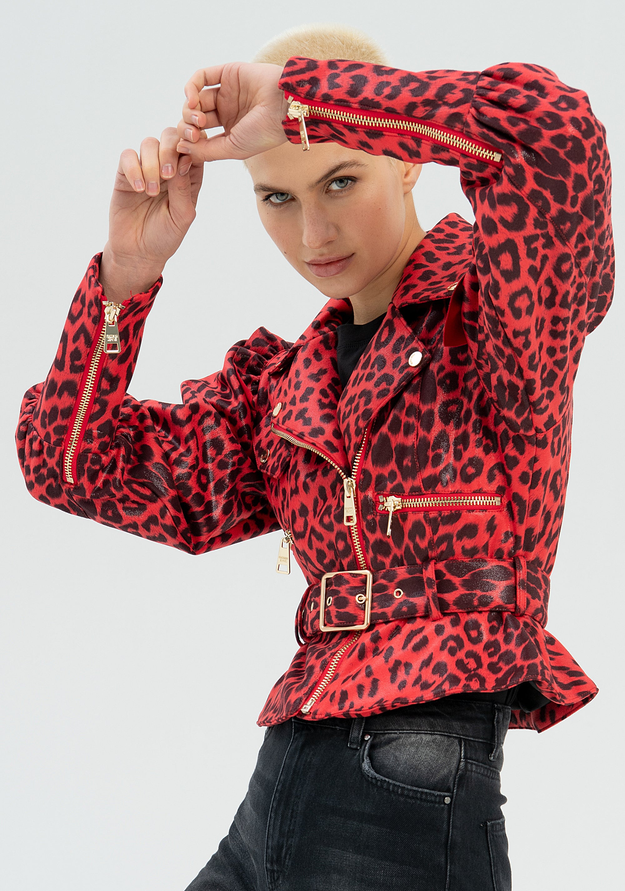 Giacca regular in eco pelle con stampa animalier-FRACOMINA-FP22WJ1001E41201-B40-FA-XS