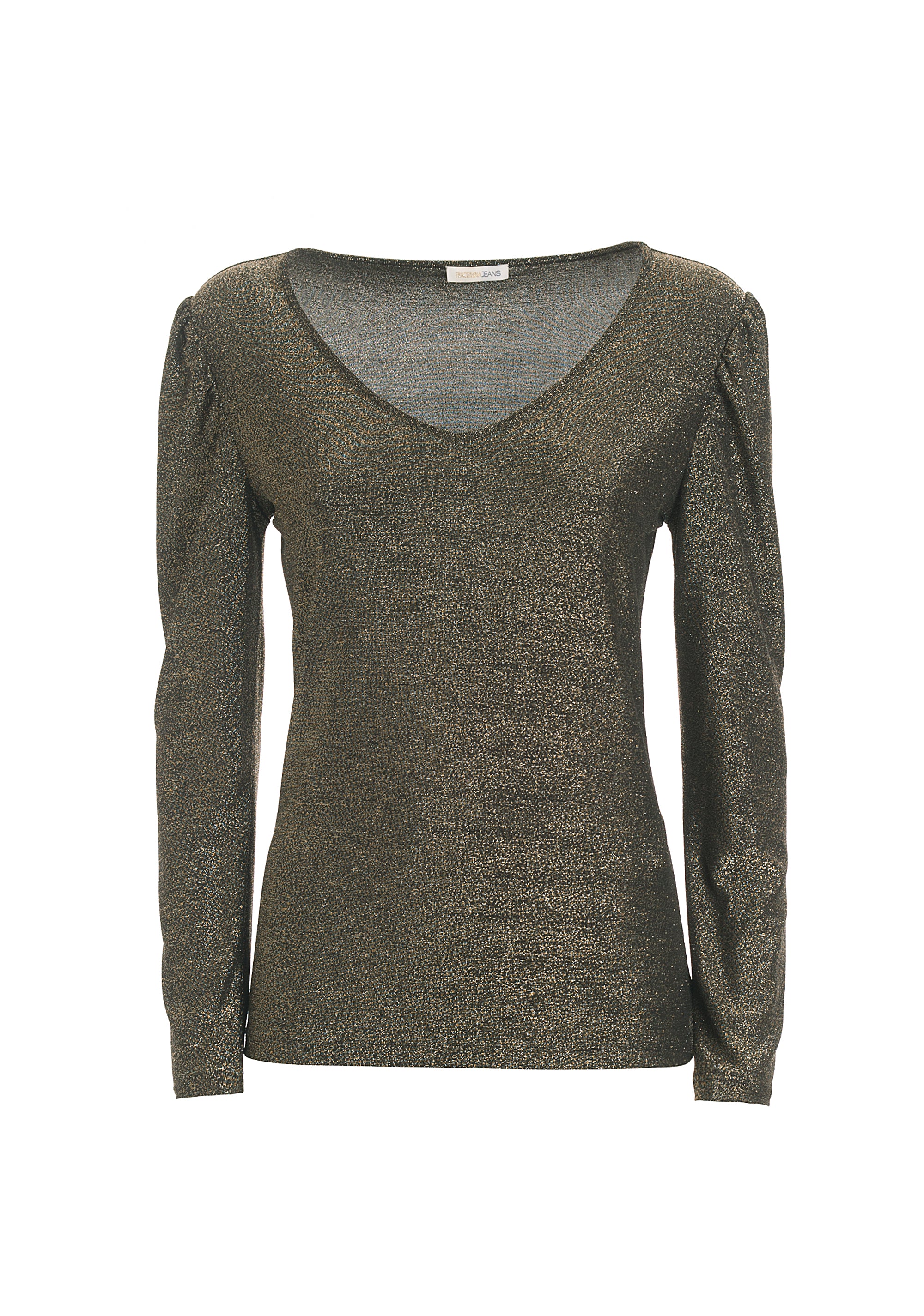 Top slim in jersey con lurex