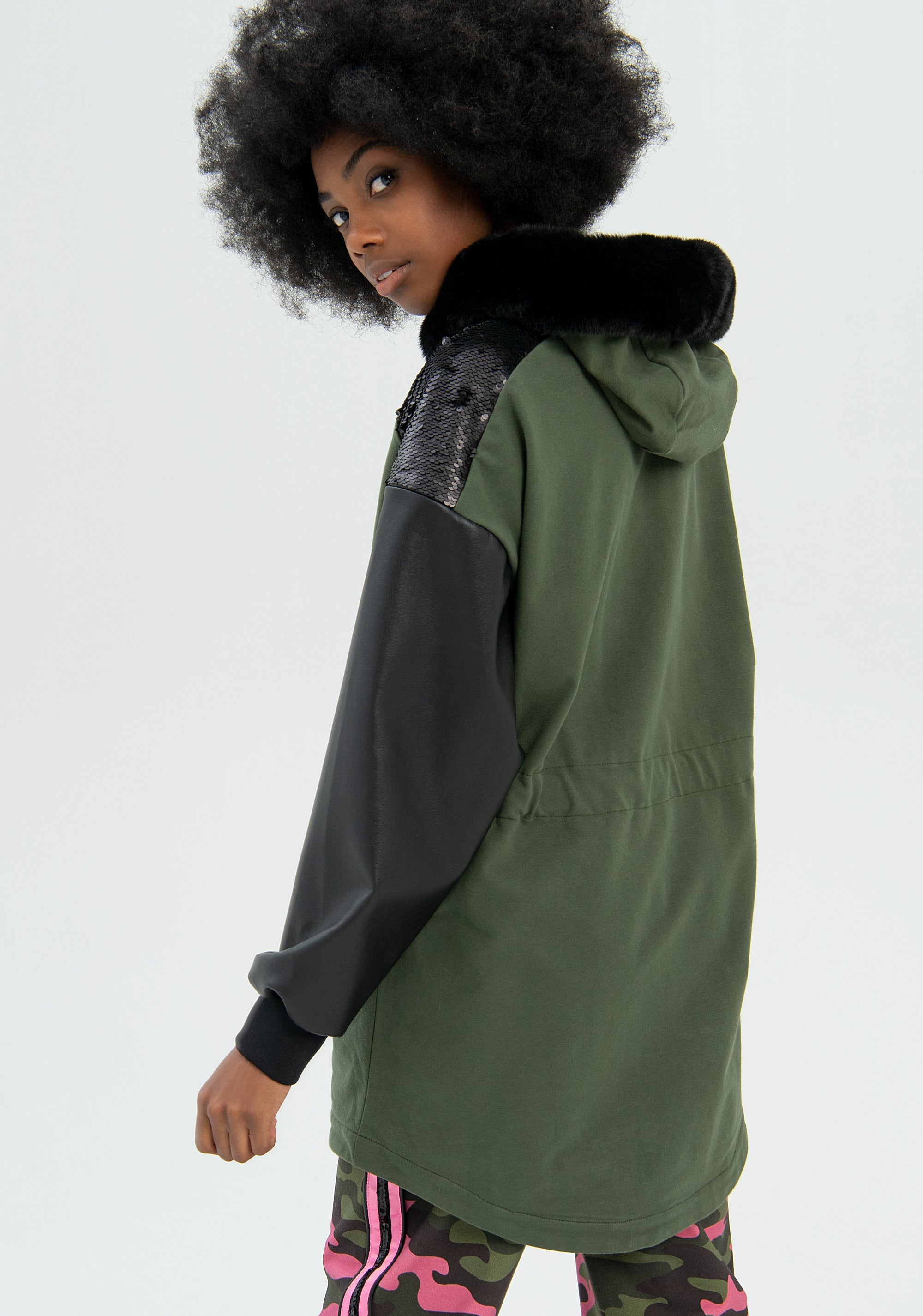 Felpa regular modello parka