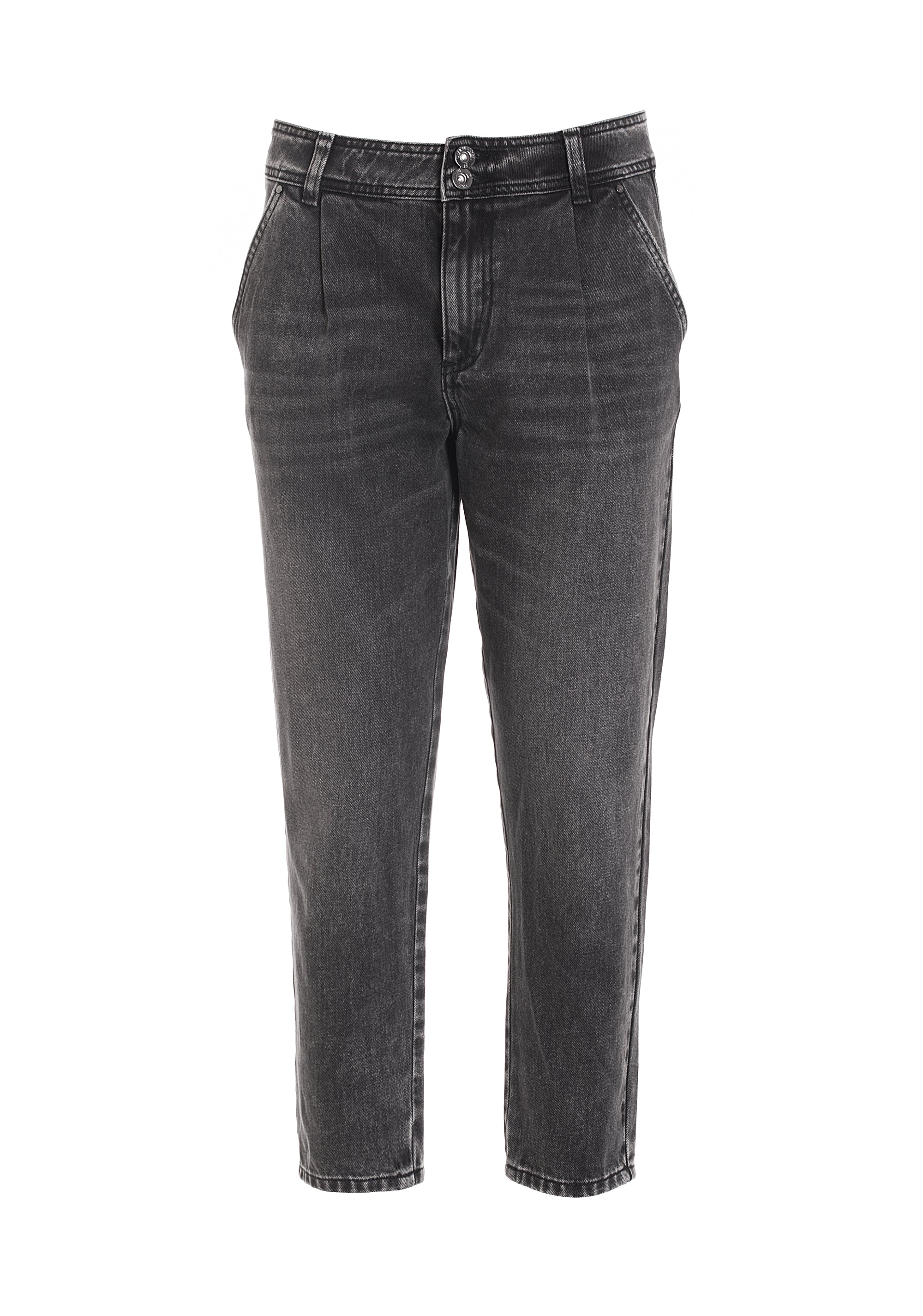 Jeans regular modello chinos in denim nero con lavaggio medio-FRACOMINA-FP22WV4005D40001-H21-JN-24