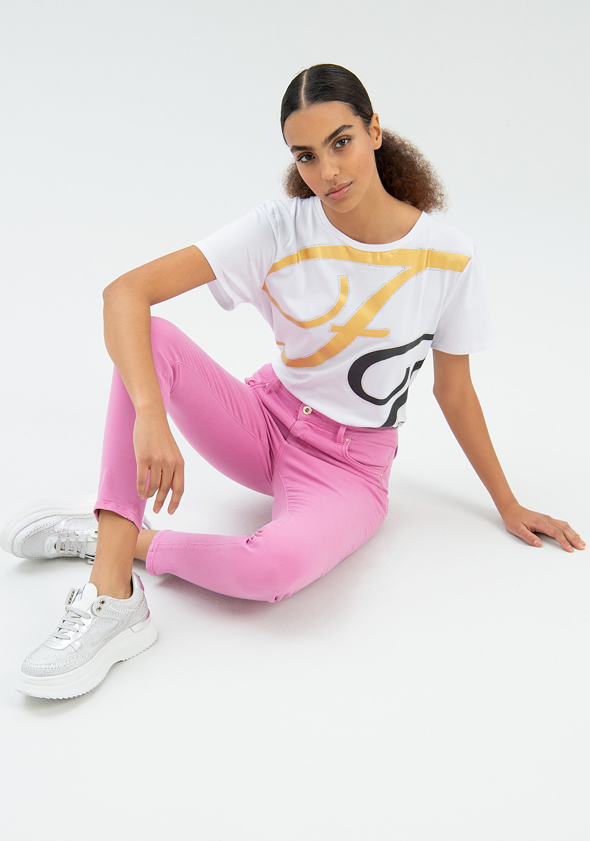 Jeans skinny effetto shape up in gabardine con lavaggio medio-FRACOMINA-FP22WV8015D41201-234-JN-24