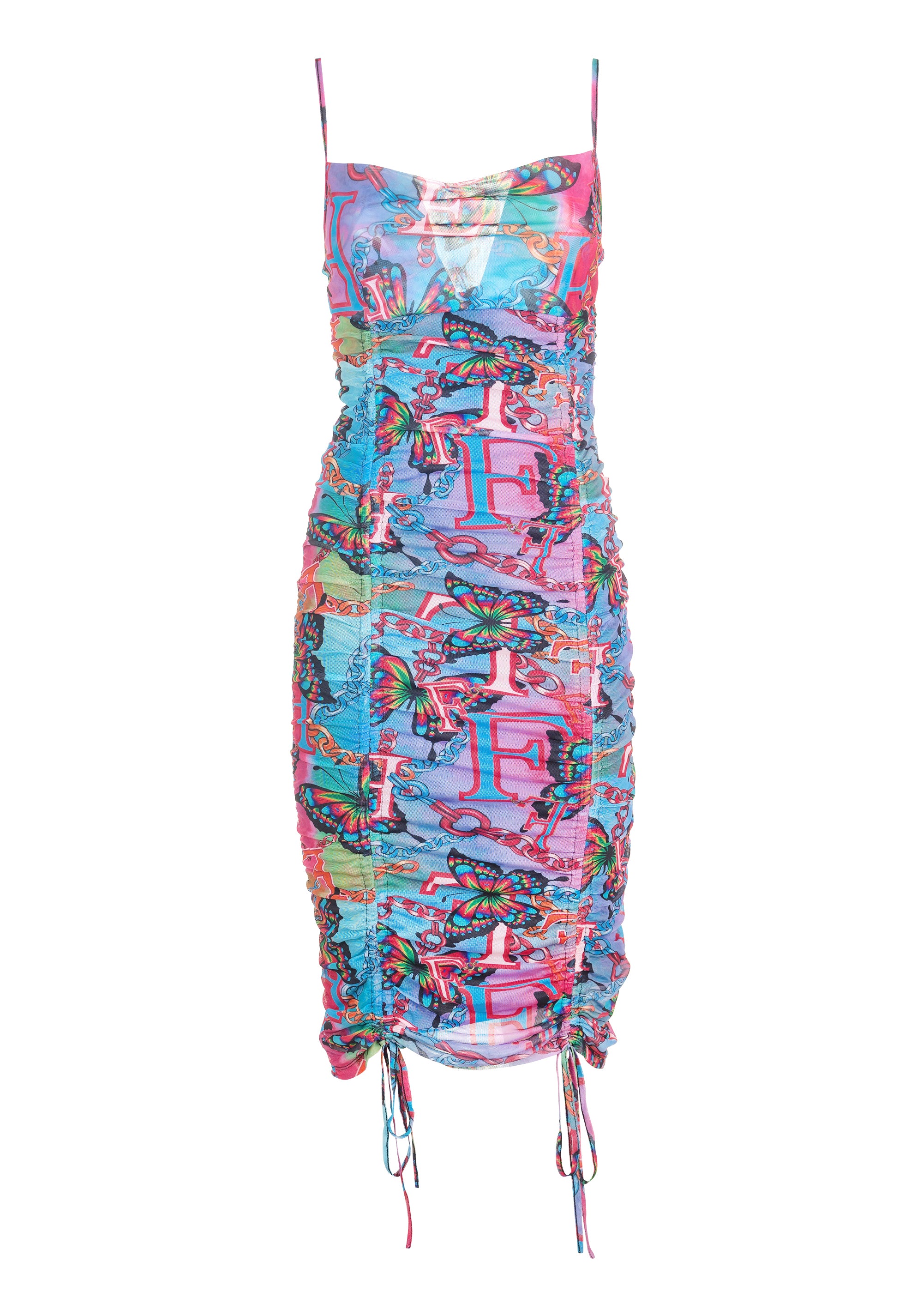 Abito senza maniche slim in fantasia multicolor