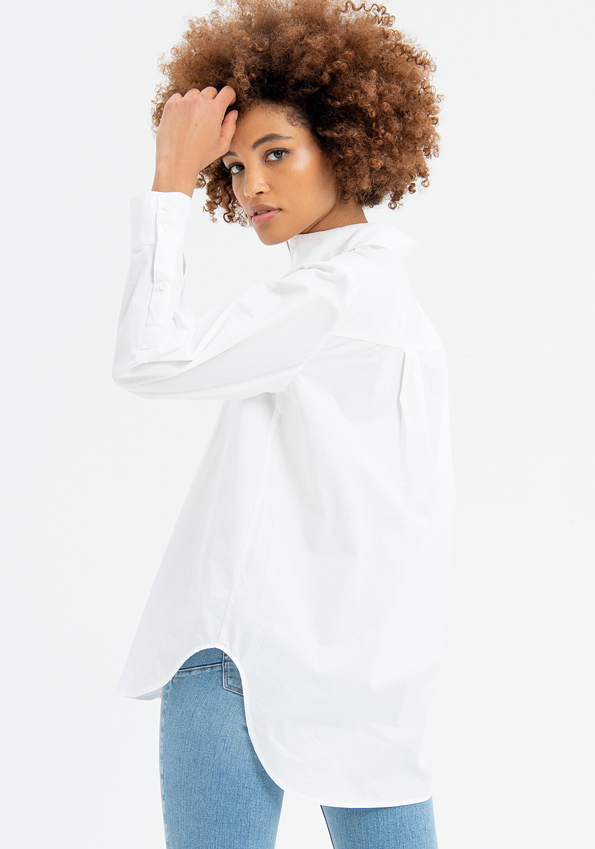 Camicia ampia in popeline