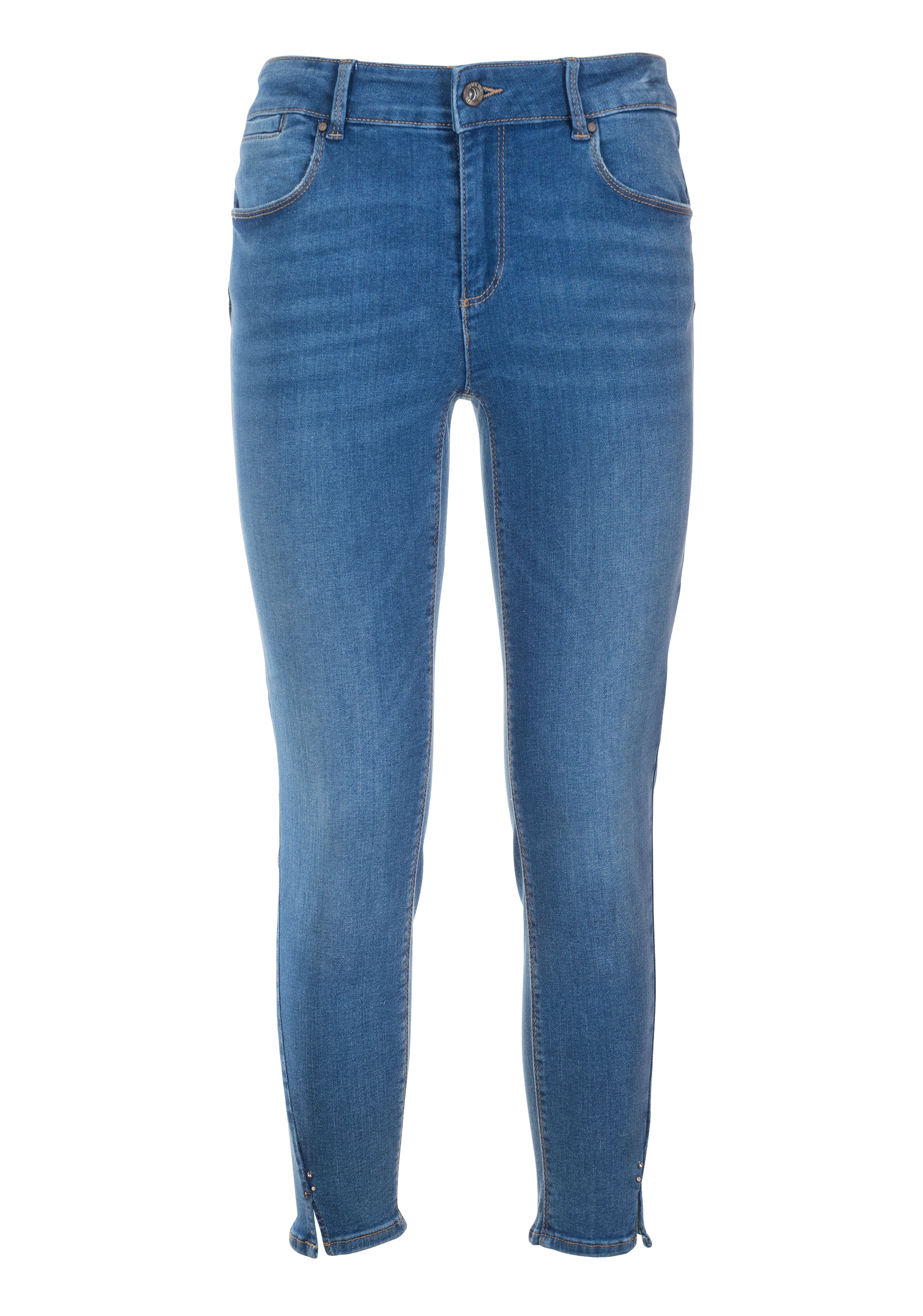 Jeans slim in denim con lavaggio medio