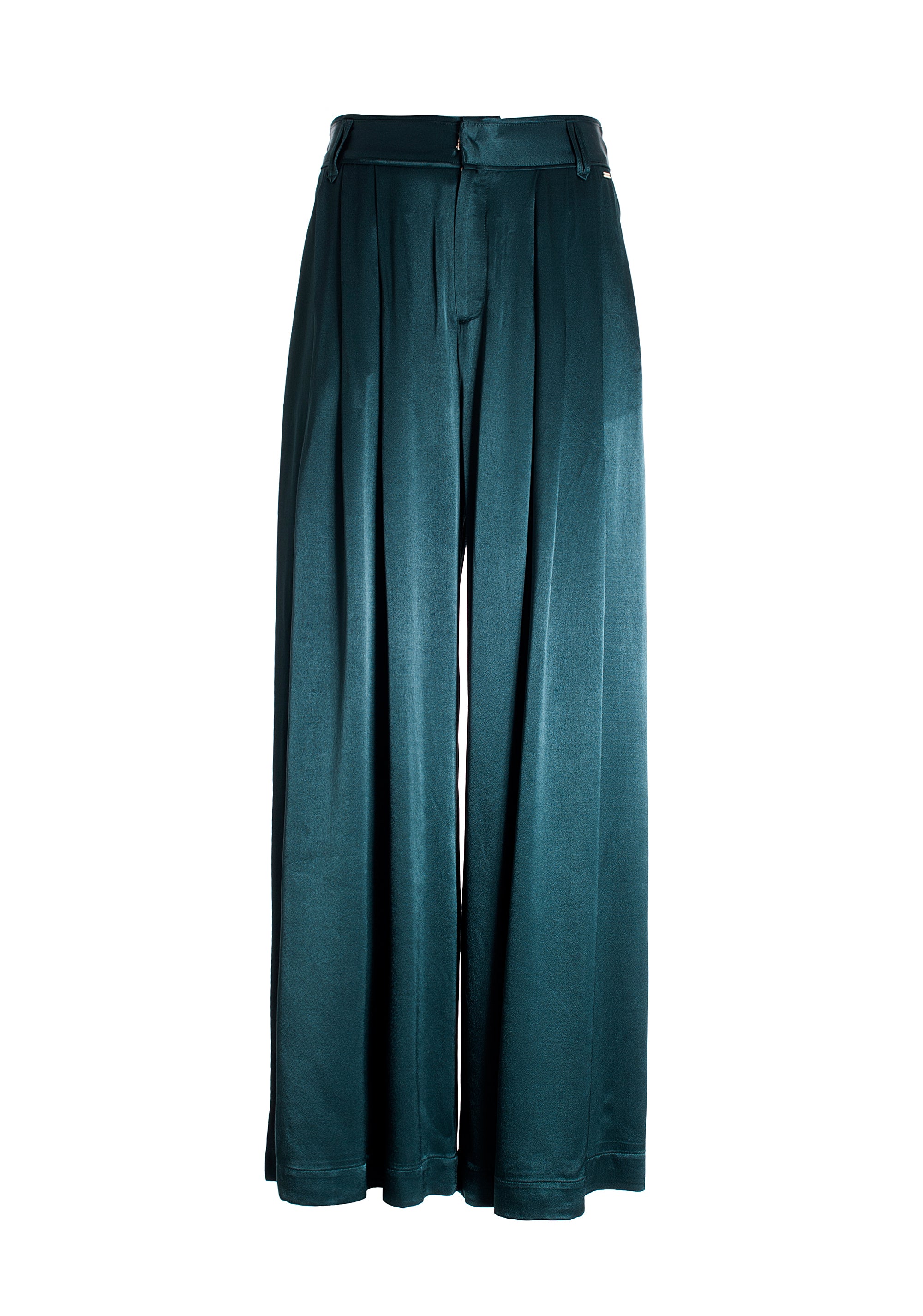 Pantalone palazzo flare in raso