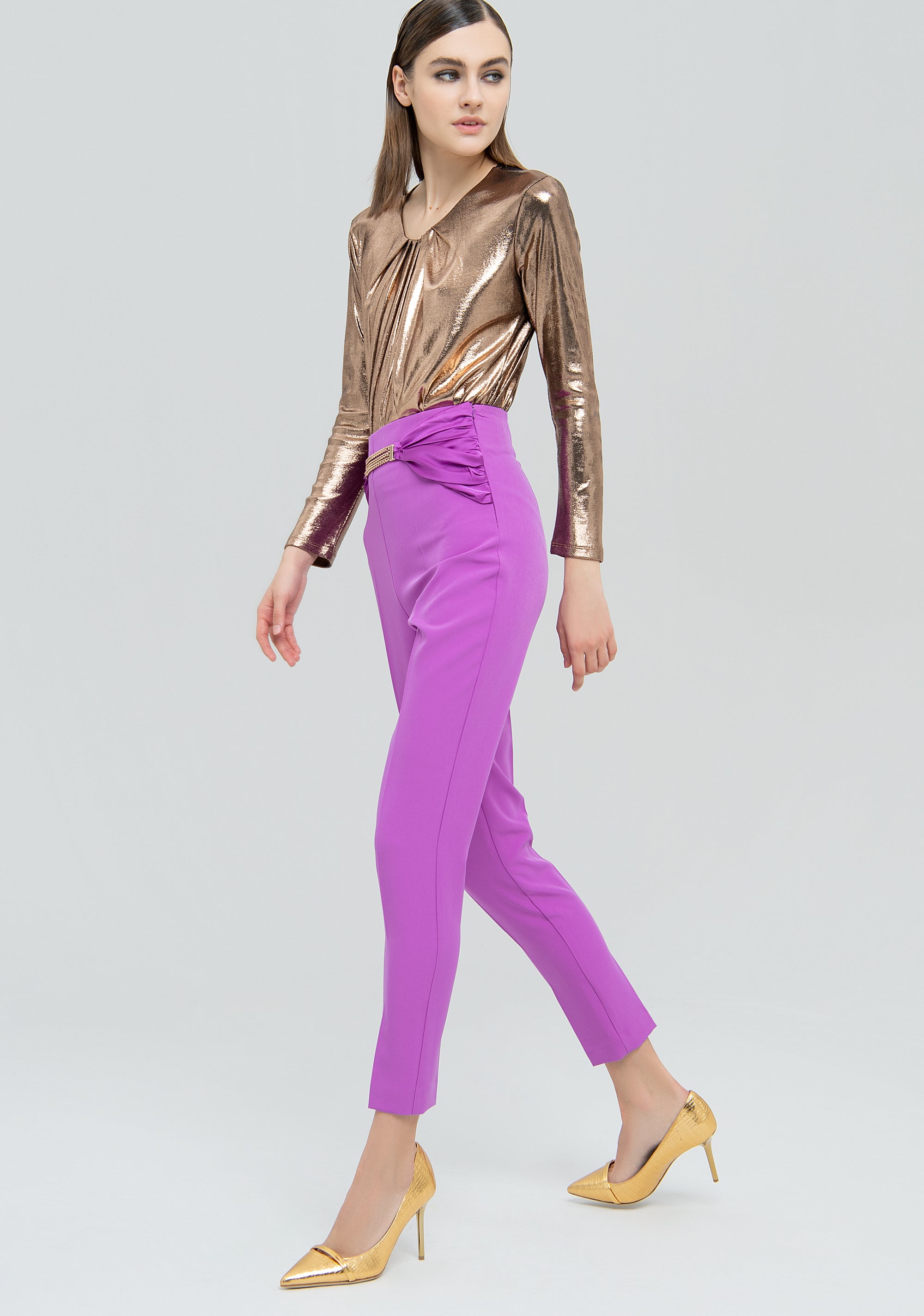 Pantalone slim in tessuto tecnico-FRACOMINA-FQ22WV1001W42901-335-FP-36
