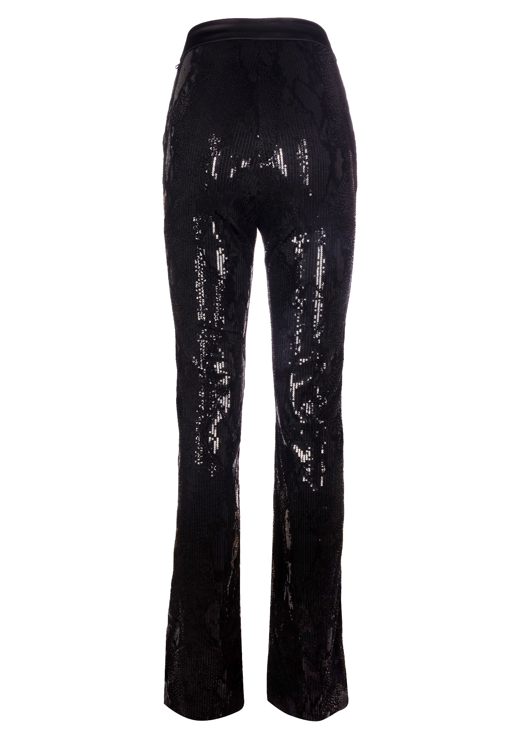 Pantalone bootcut in fantasia geometrica