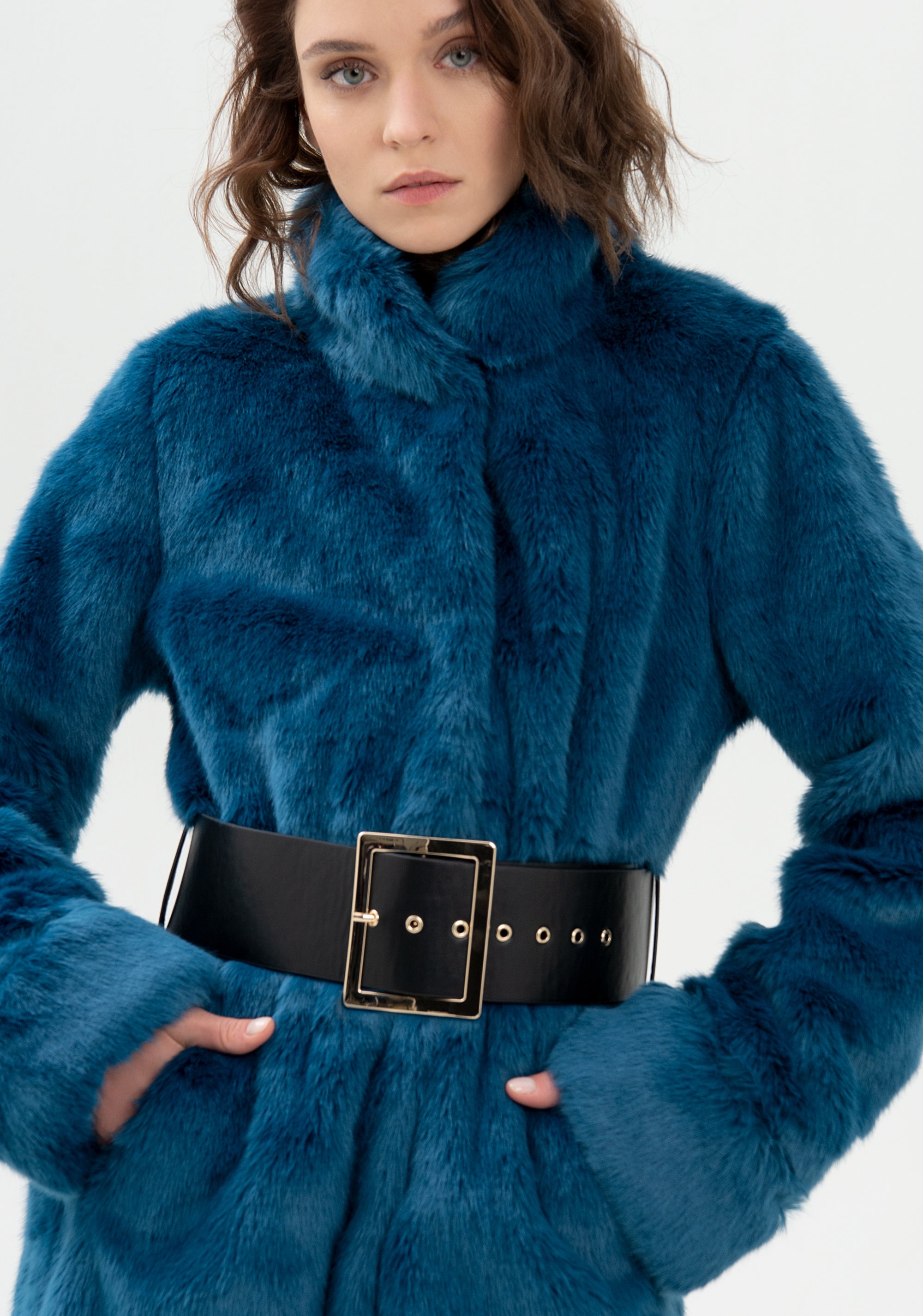 Cappotto regular effetto peluche