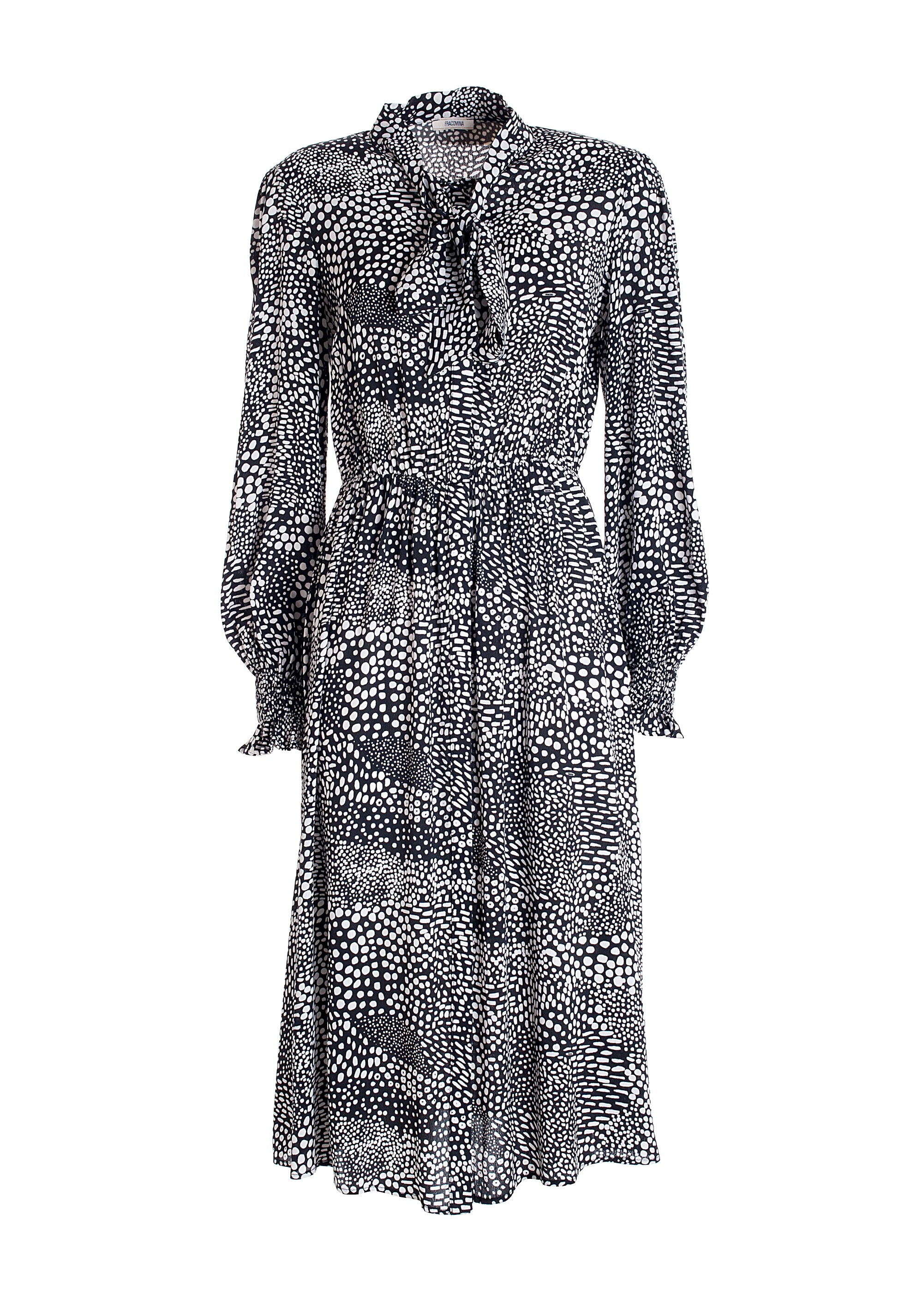 Abito chemisier regular midi in fantasia animalier bicolore