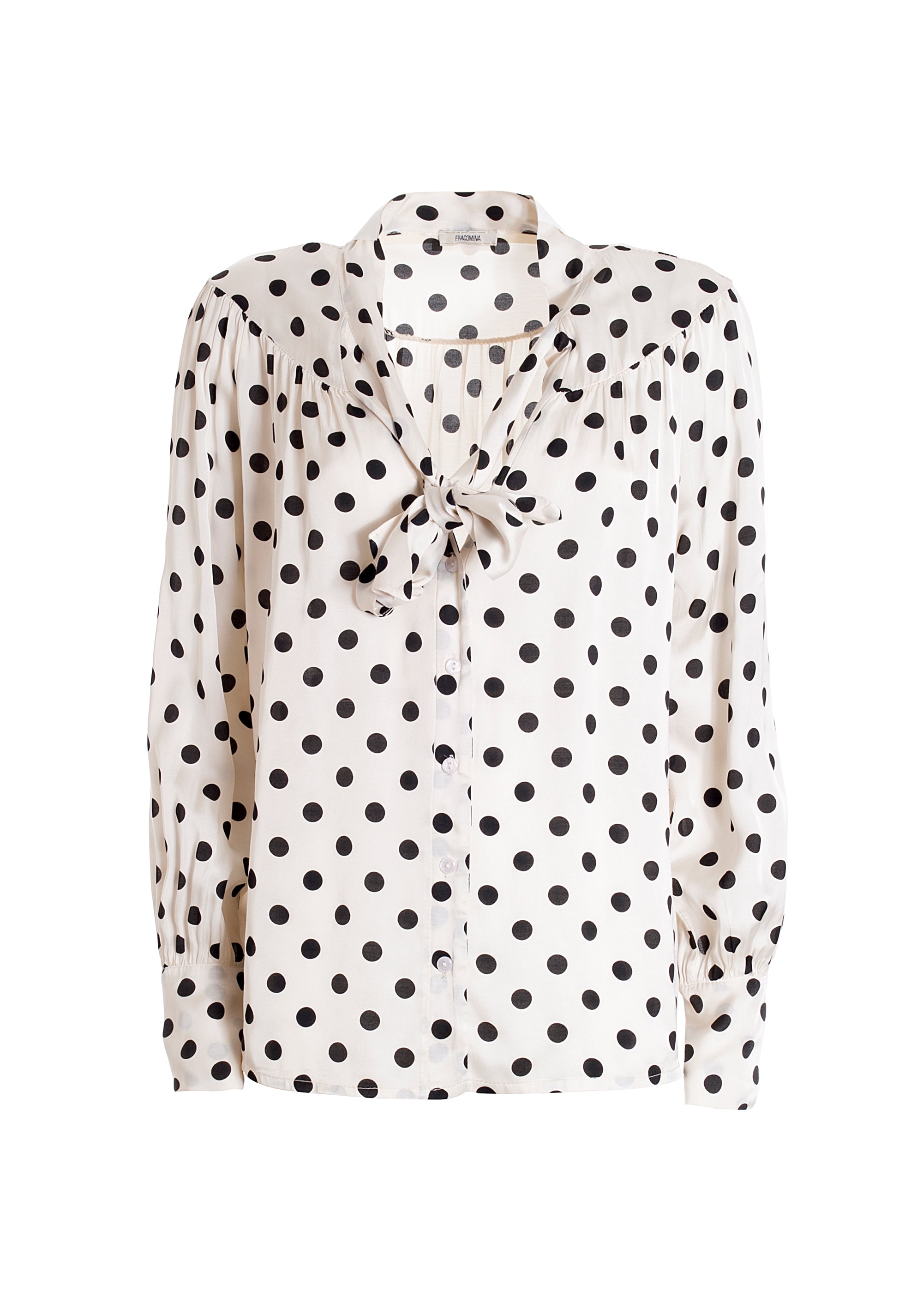 Blusa ampia con fantasia pois