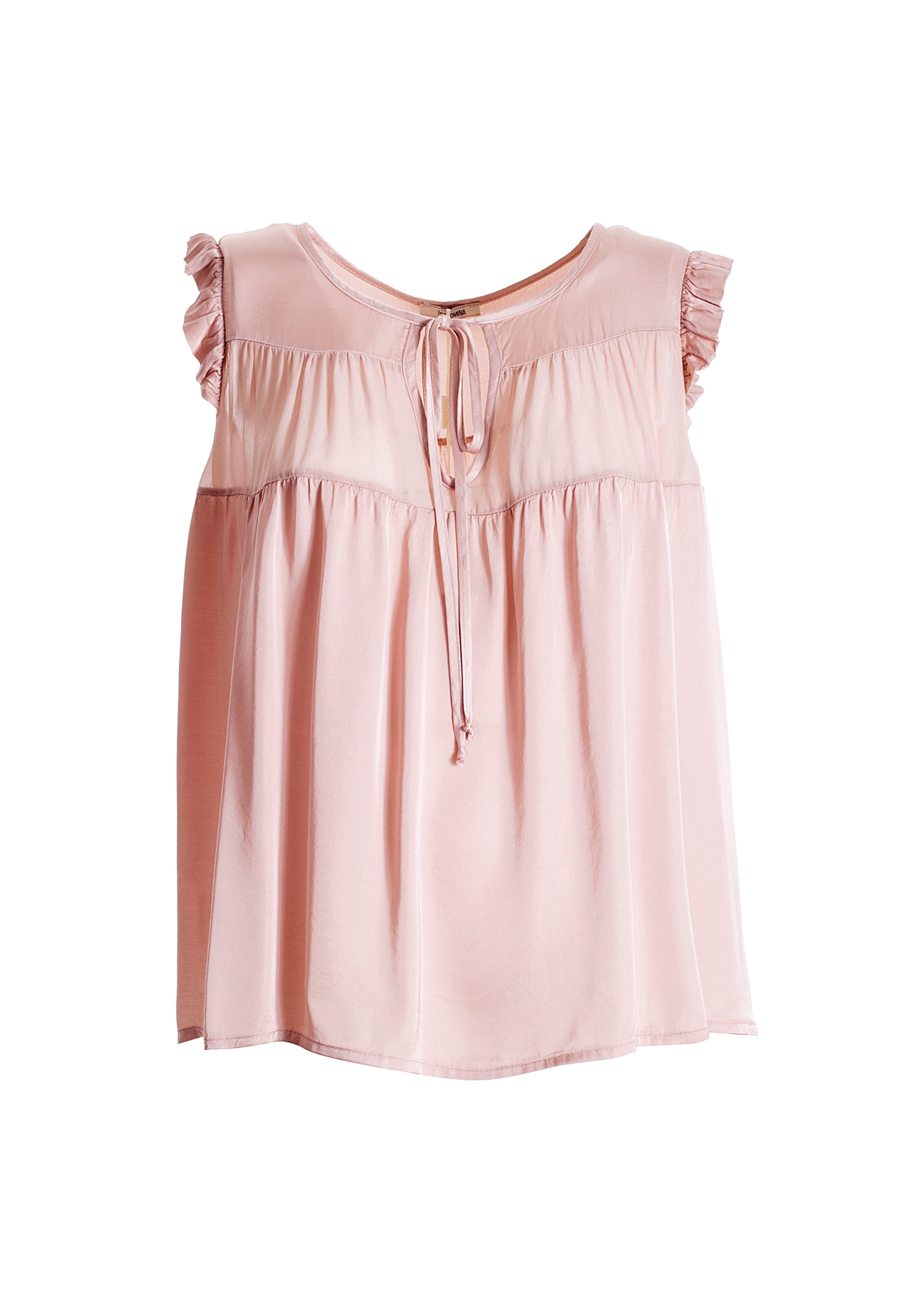 Blusa ampia senza maniche in raso