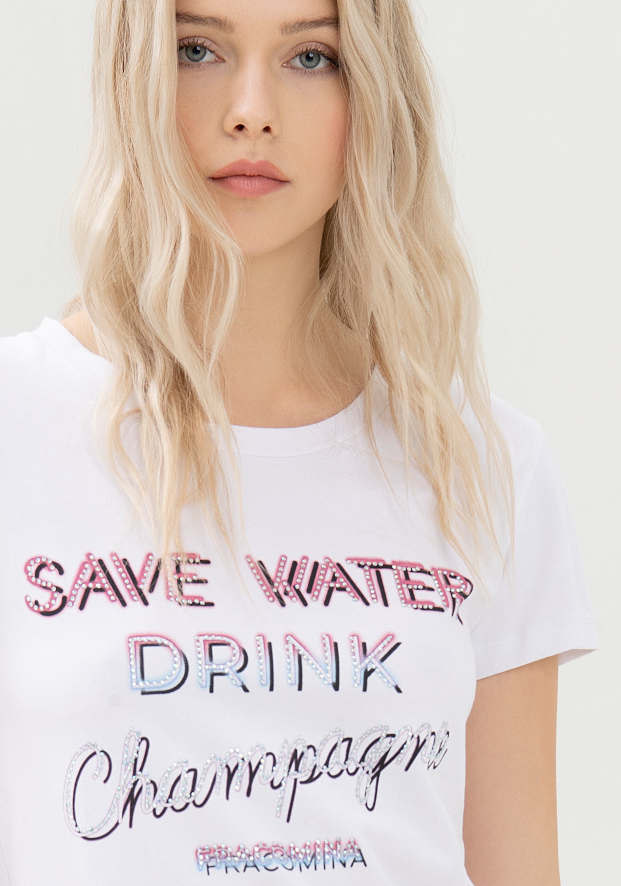 T-shirt regular in jersey di cotone con stampa lettering