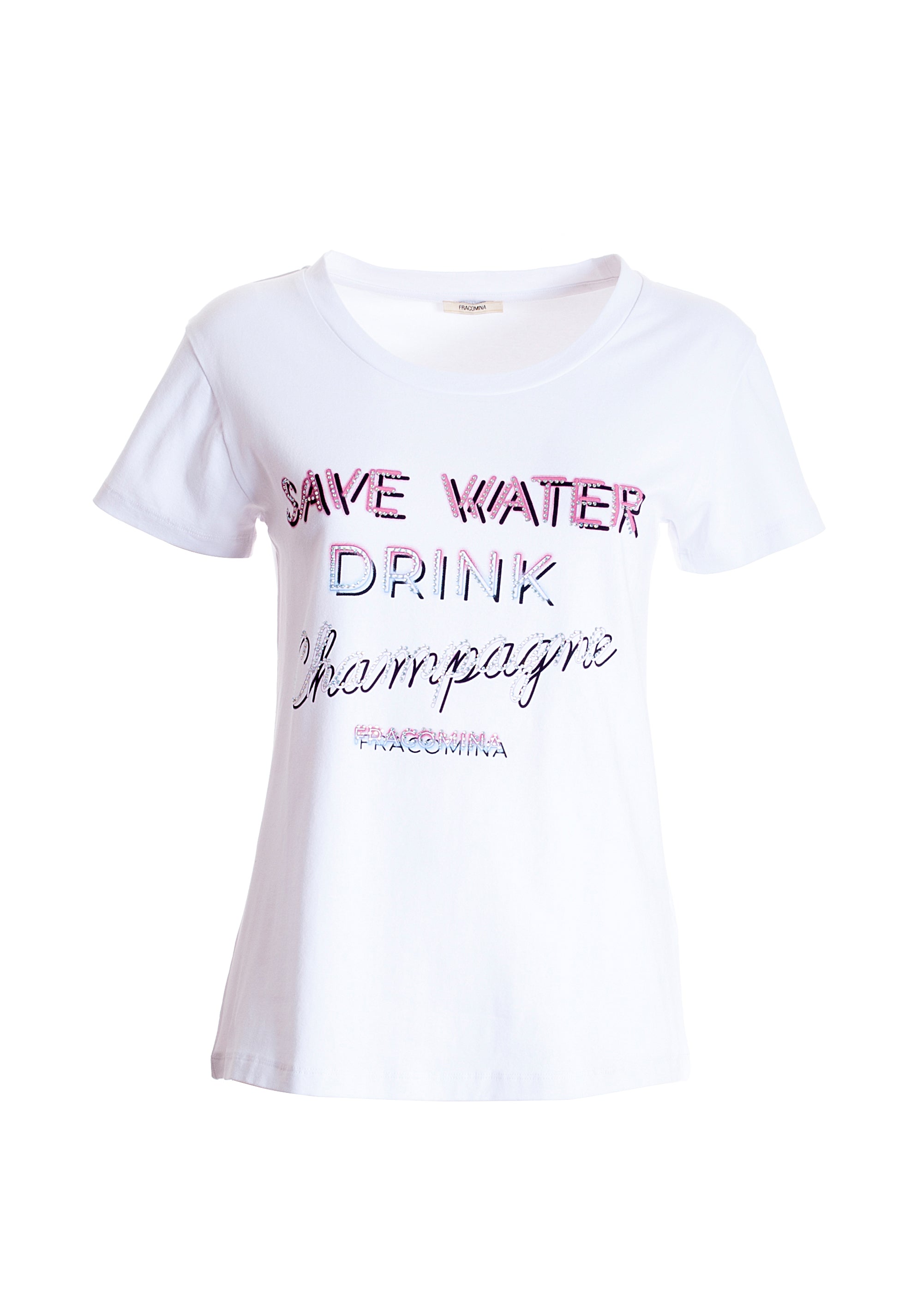 T-shirt regular in jersey di cotone con stampa lettering