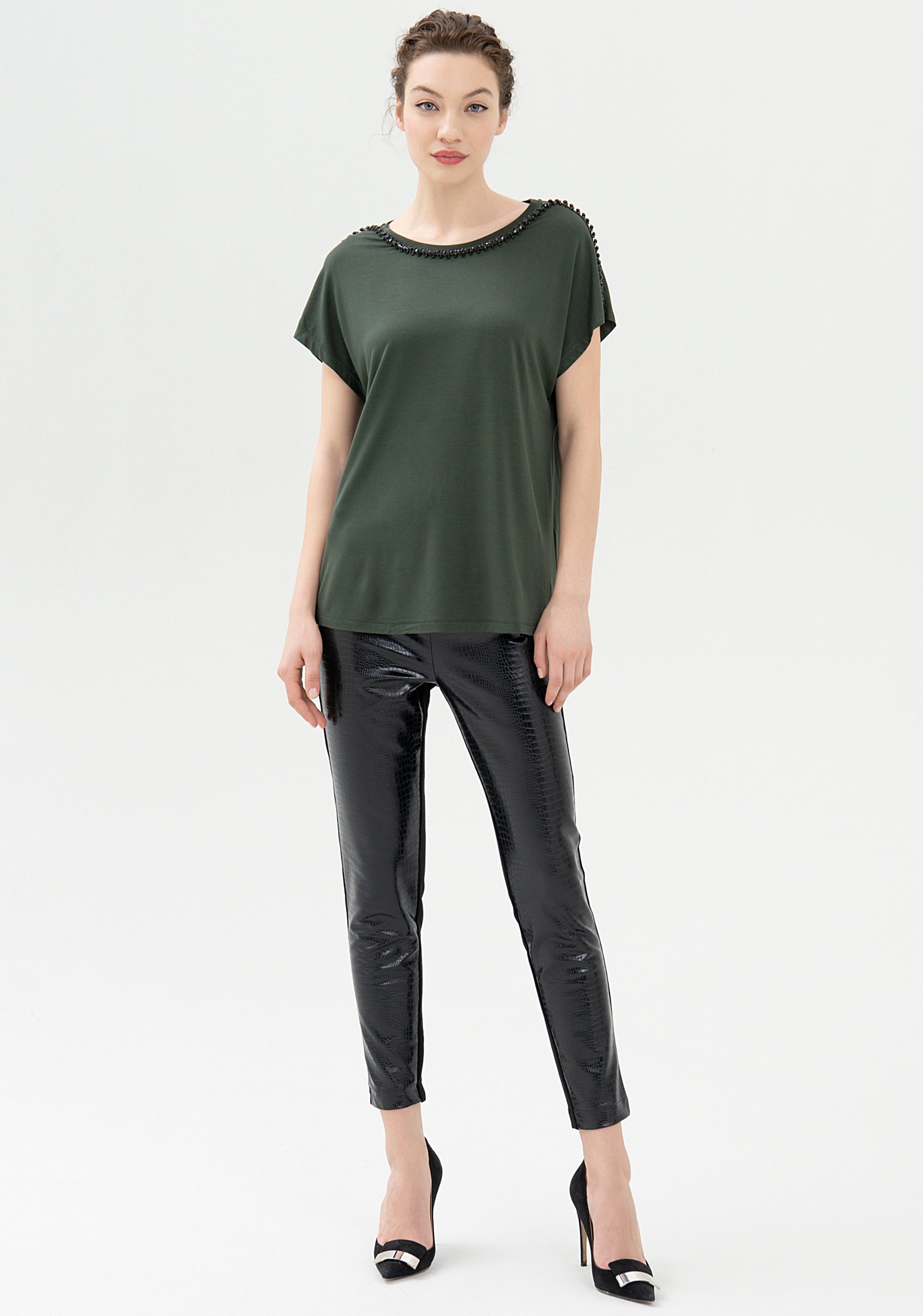 T-shirt ampia in jersey di viscosa