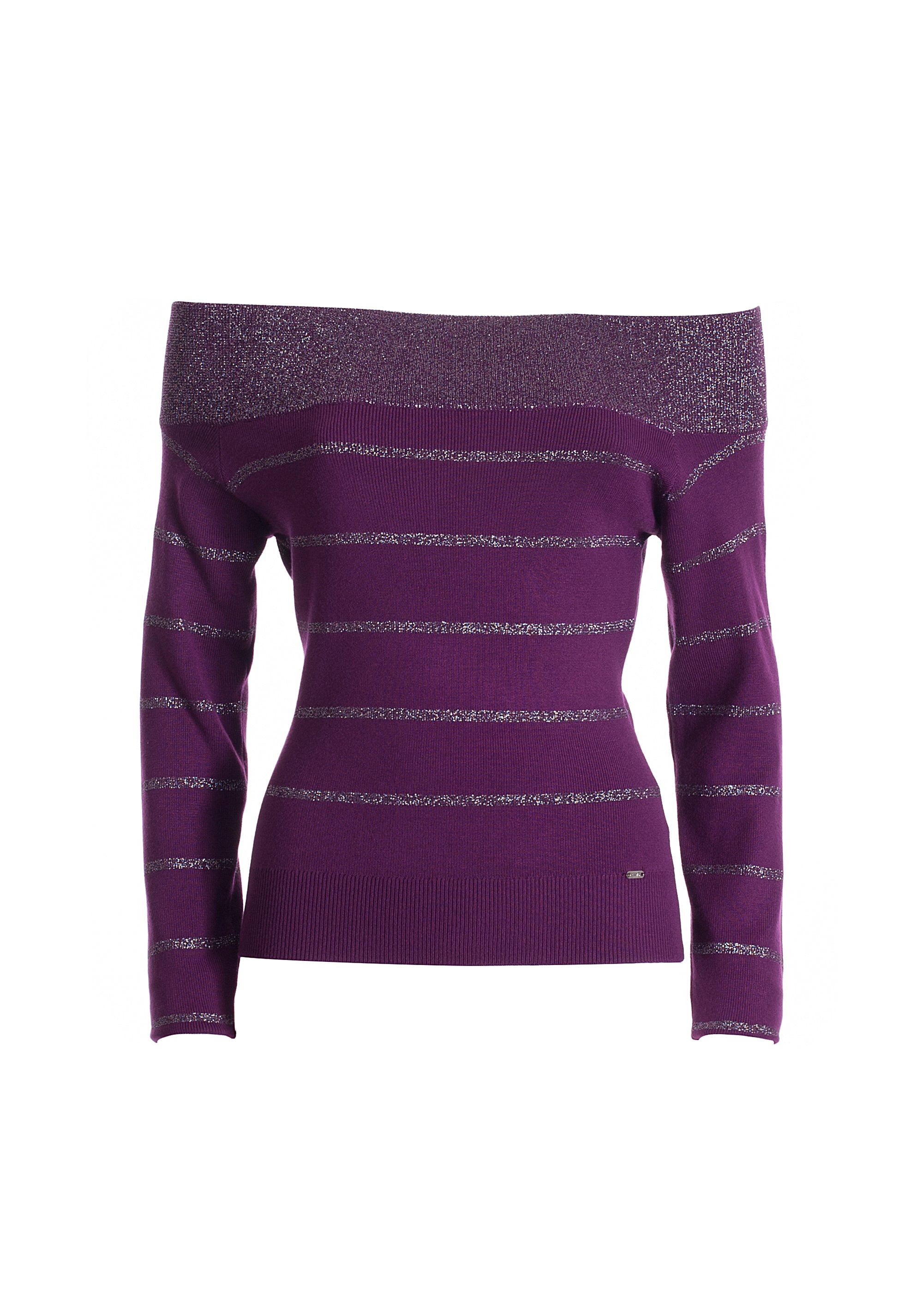 Maglia aderente con righe in lurex