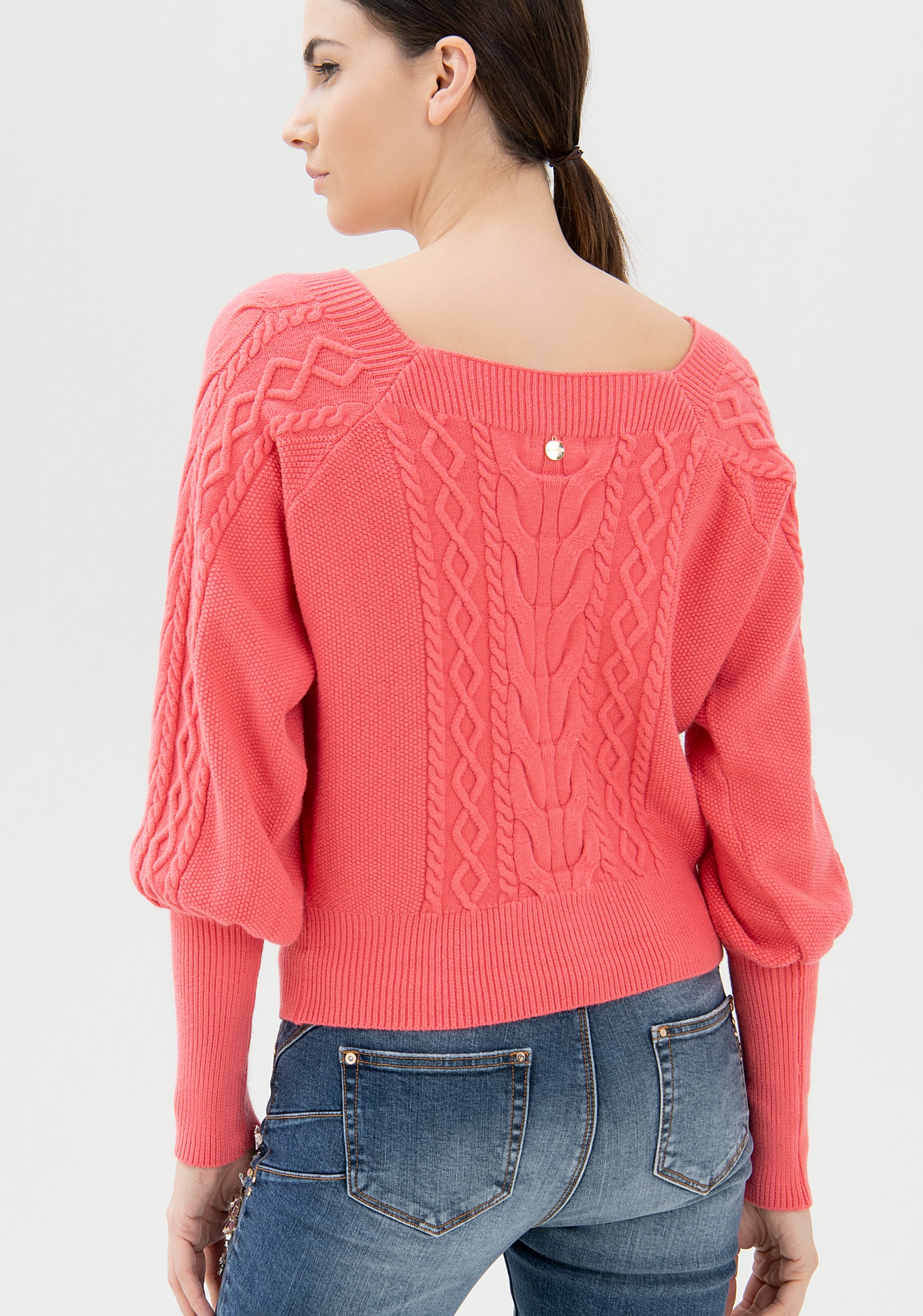 Cardigan regular con motivo trecce