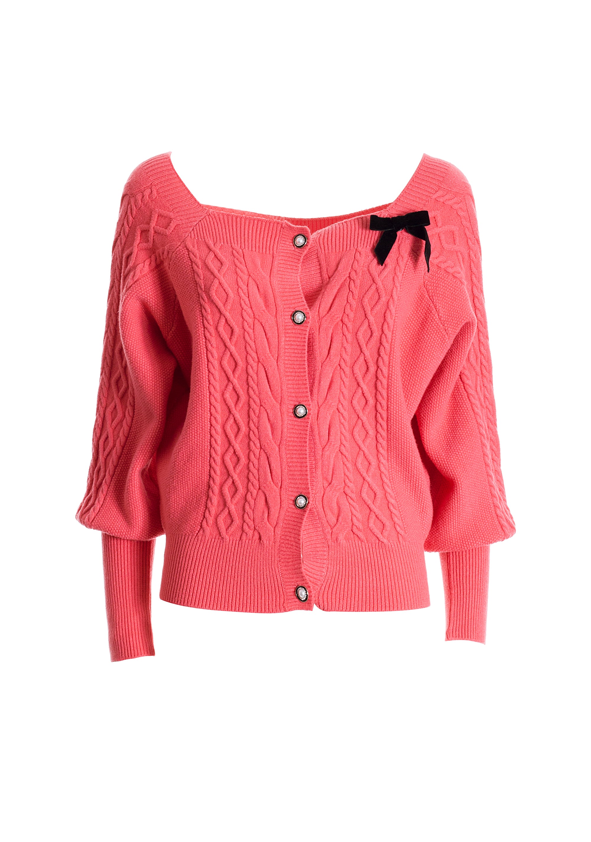 Cardigan regular con motivo trecce