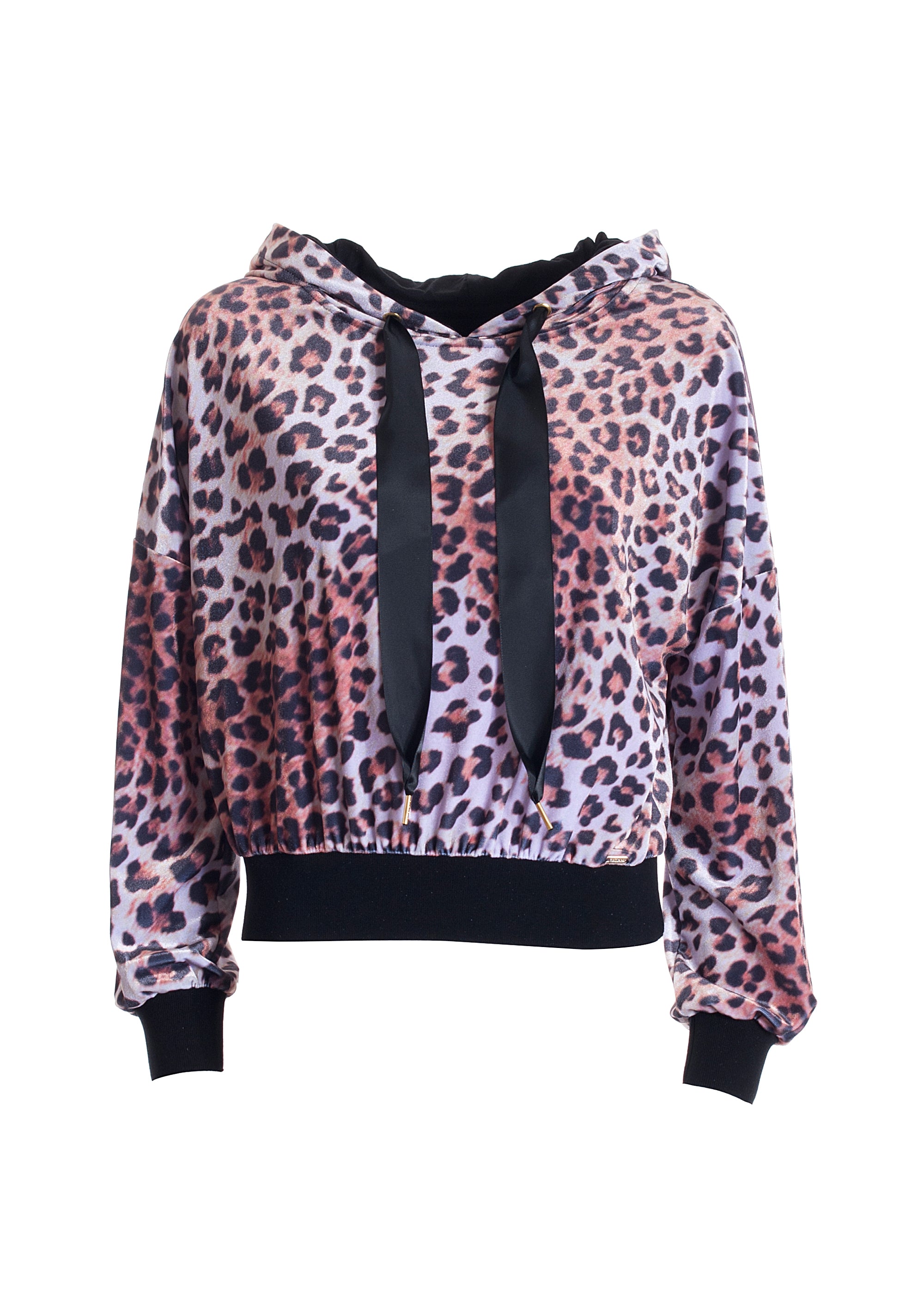Felpa cropped con stampa animalier