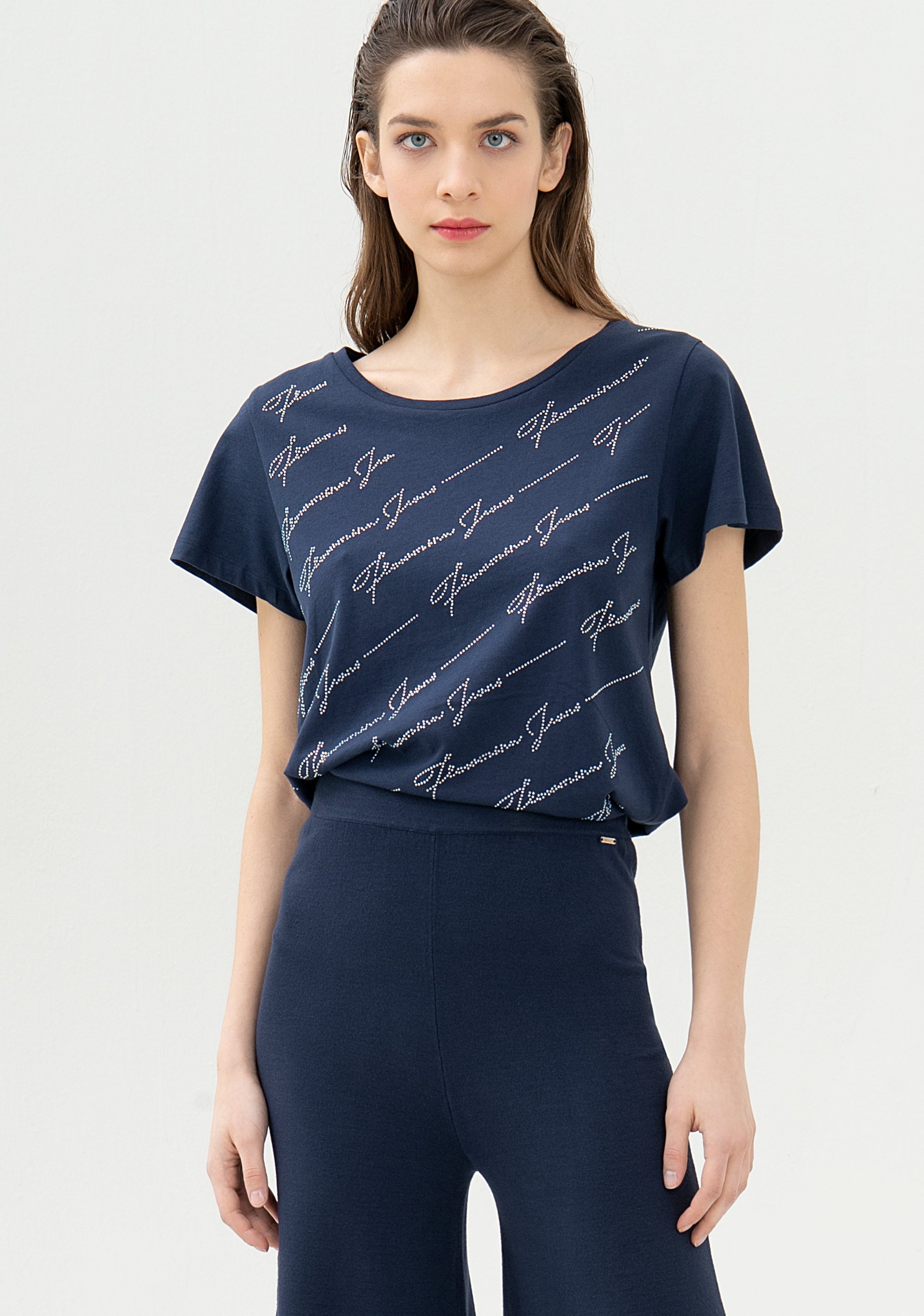 Pantalone flare in maglia