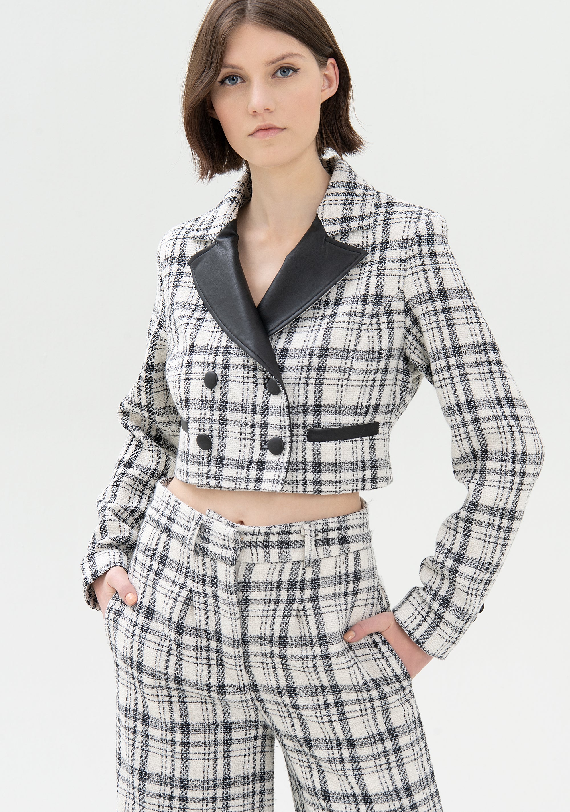 Pantalone palazzo ampio in tweed-FRACOMINA-FR21WV3007O41601