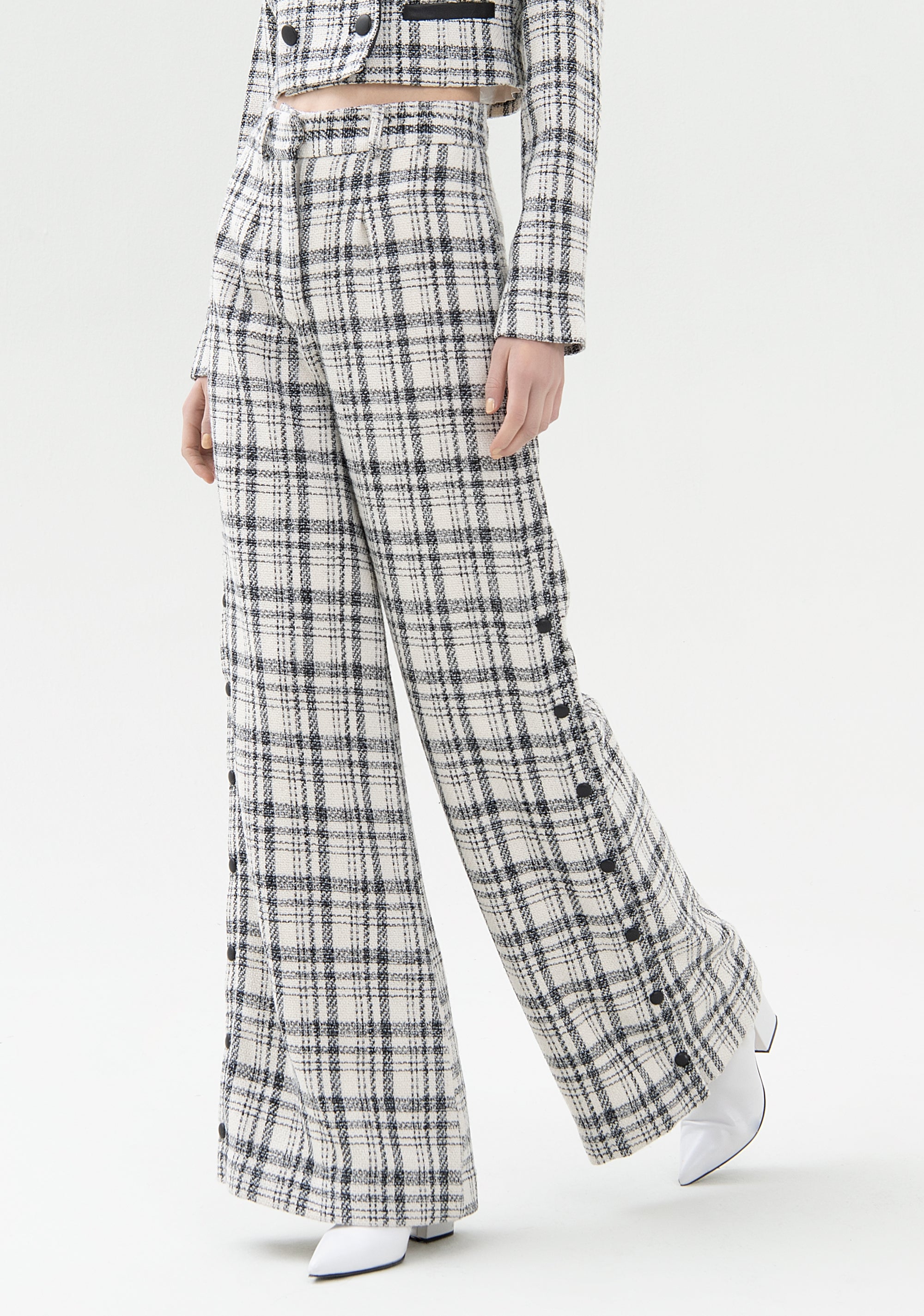Pantalone palazzo ampio in tweed-FRACOMINA-FR21WV3007O41601