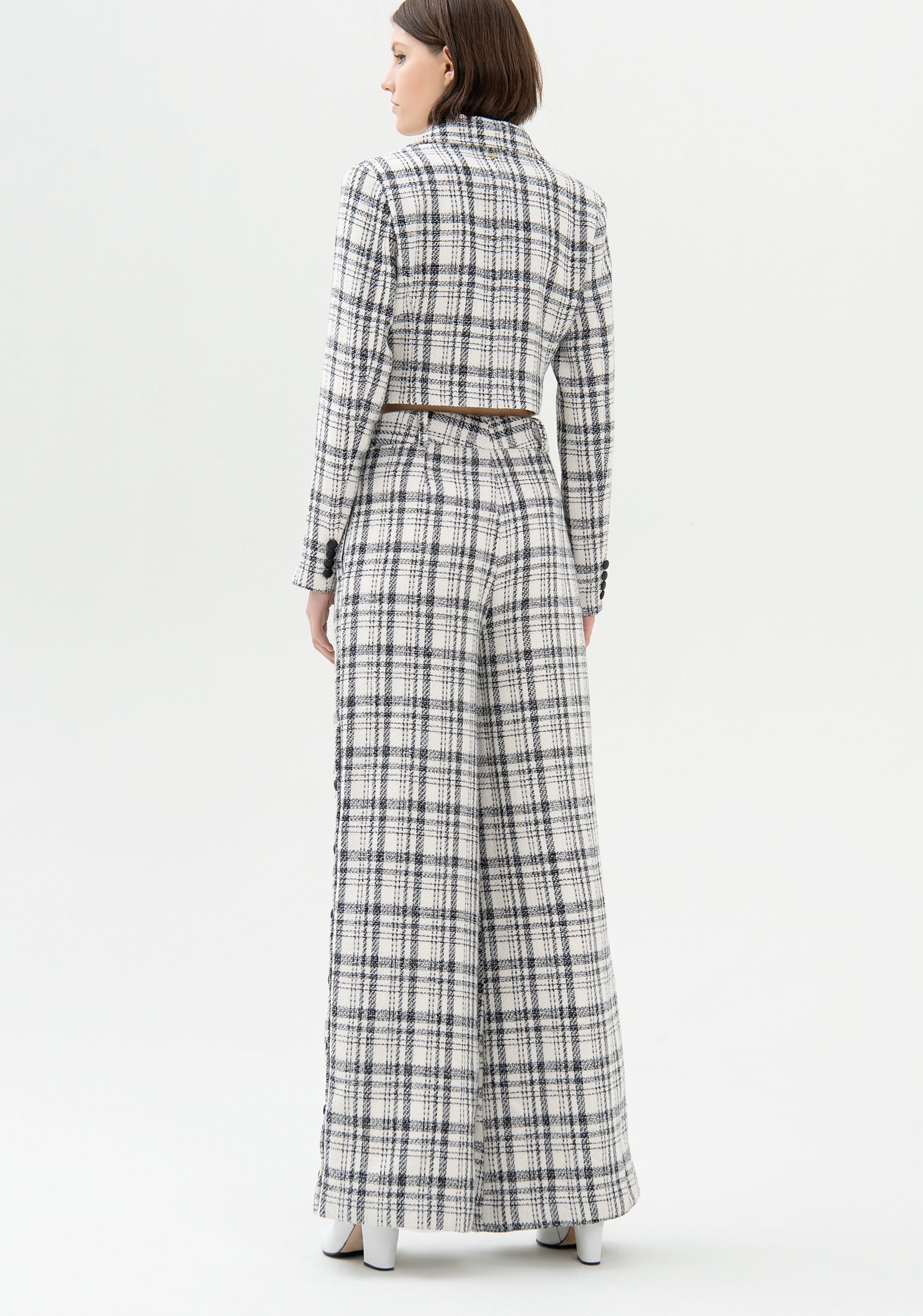 Pantalone palazzo ampio in tweed-FRACOMINA-FR21WV3007O41601