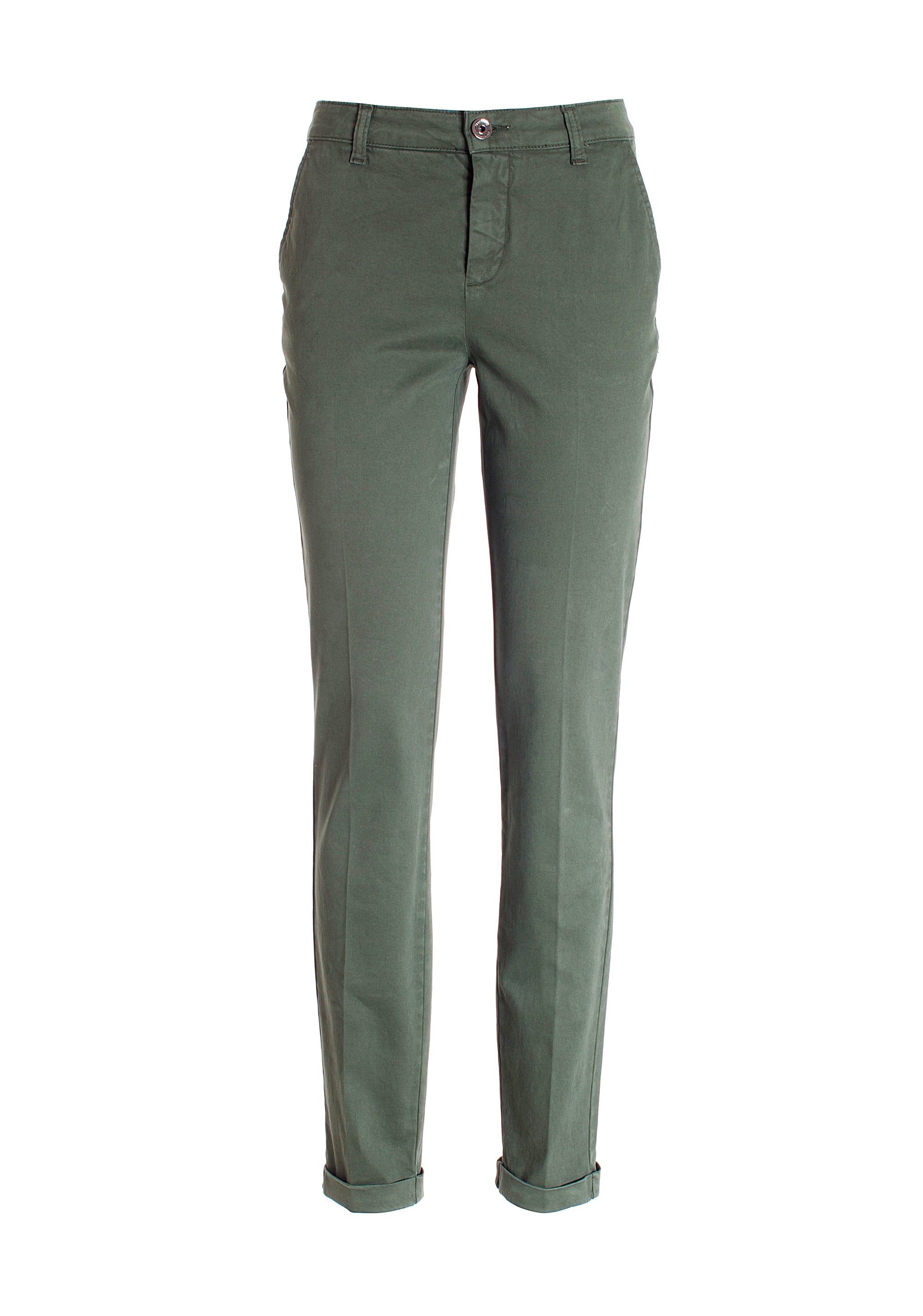 Pantalone a sigaretta in raso di cotone