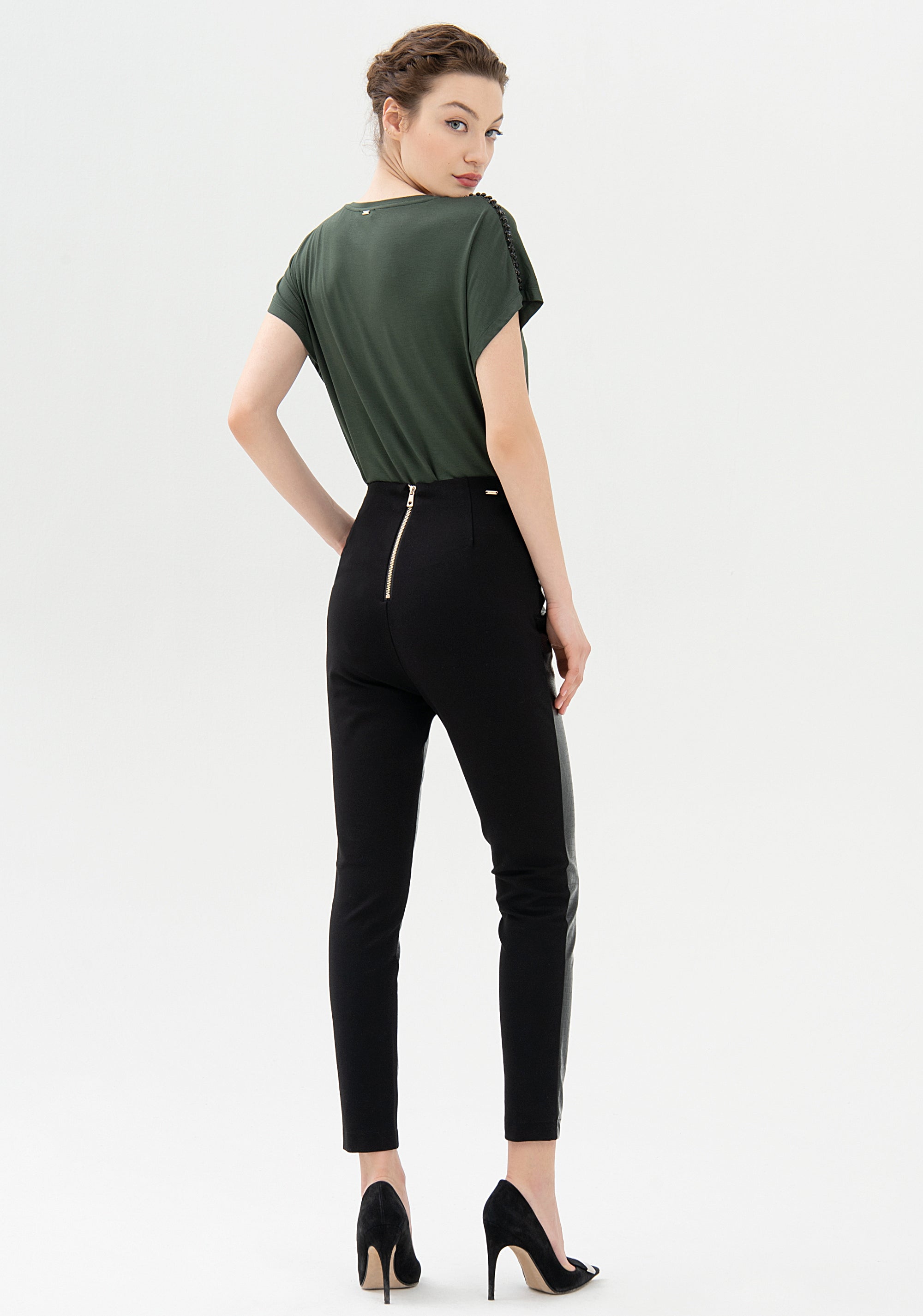 Leggings skinny con stampa coccodrillo
