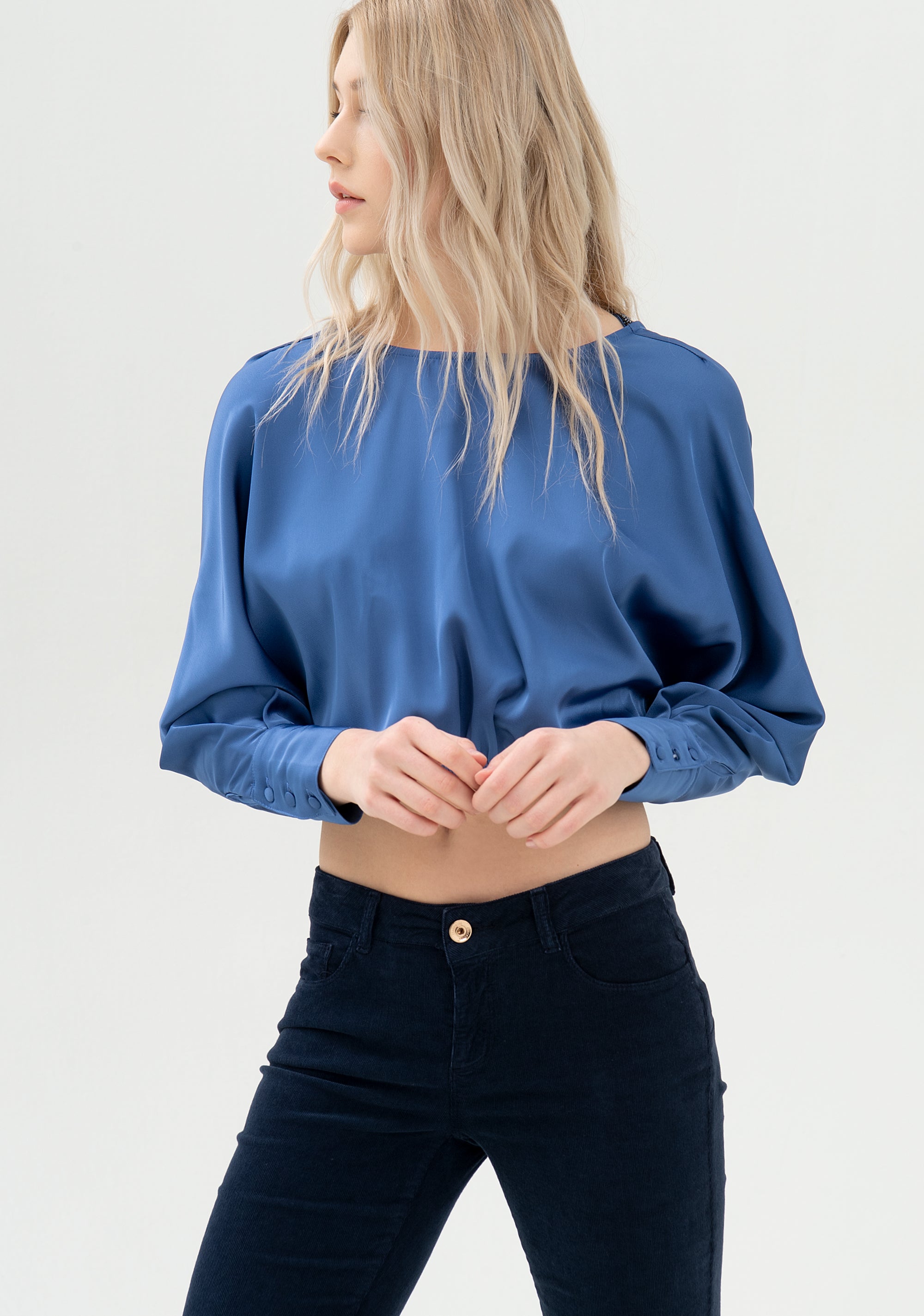 Pantalone bootcut effetto push up in velluto mille righe