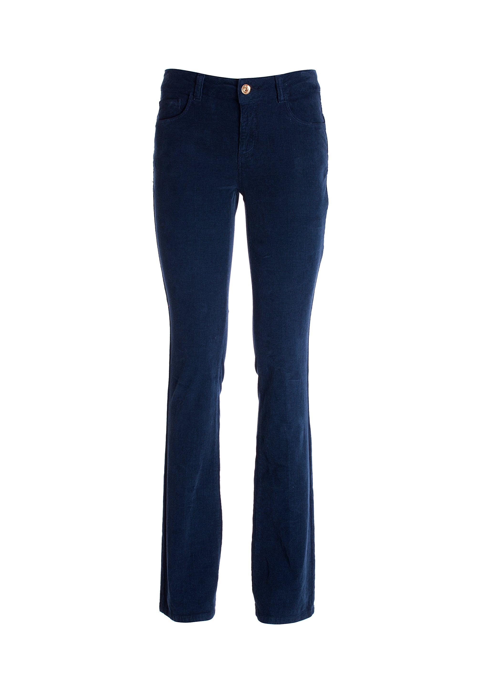 Pantalone bootcut effetto push up in velluto mille righe