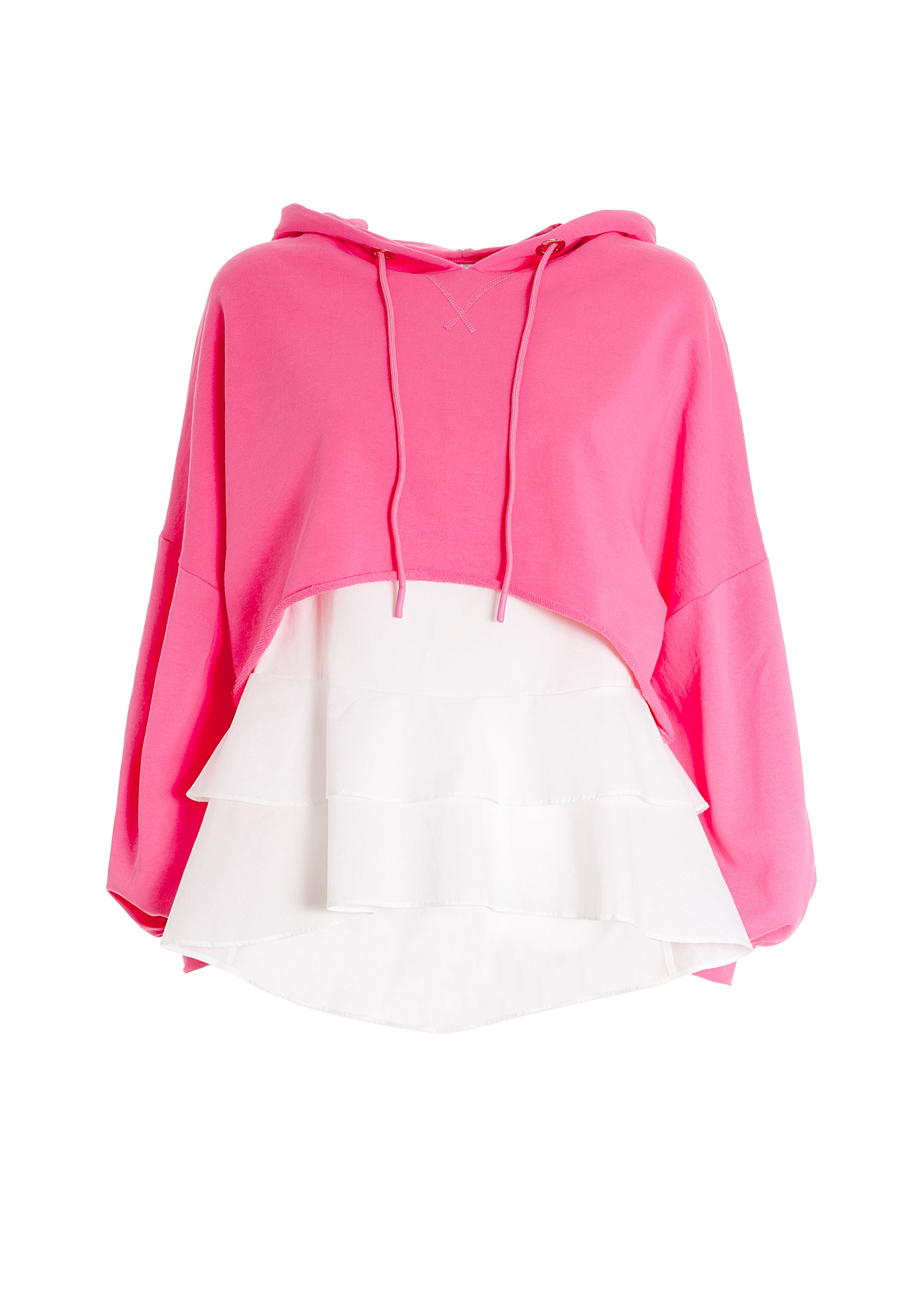 Felpa cropped con cappuccio