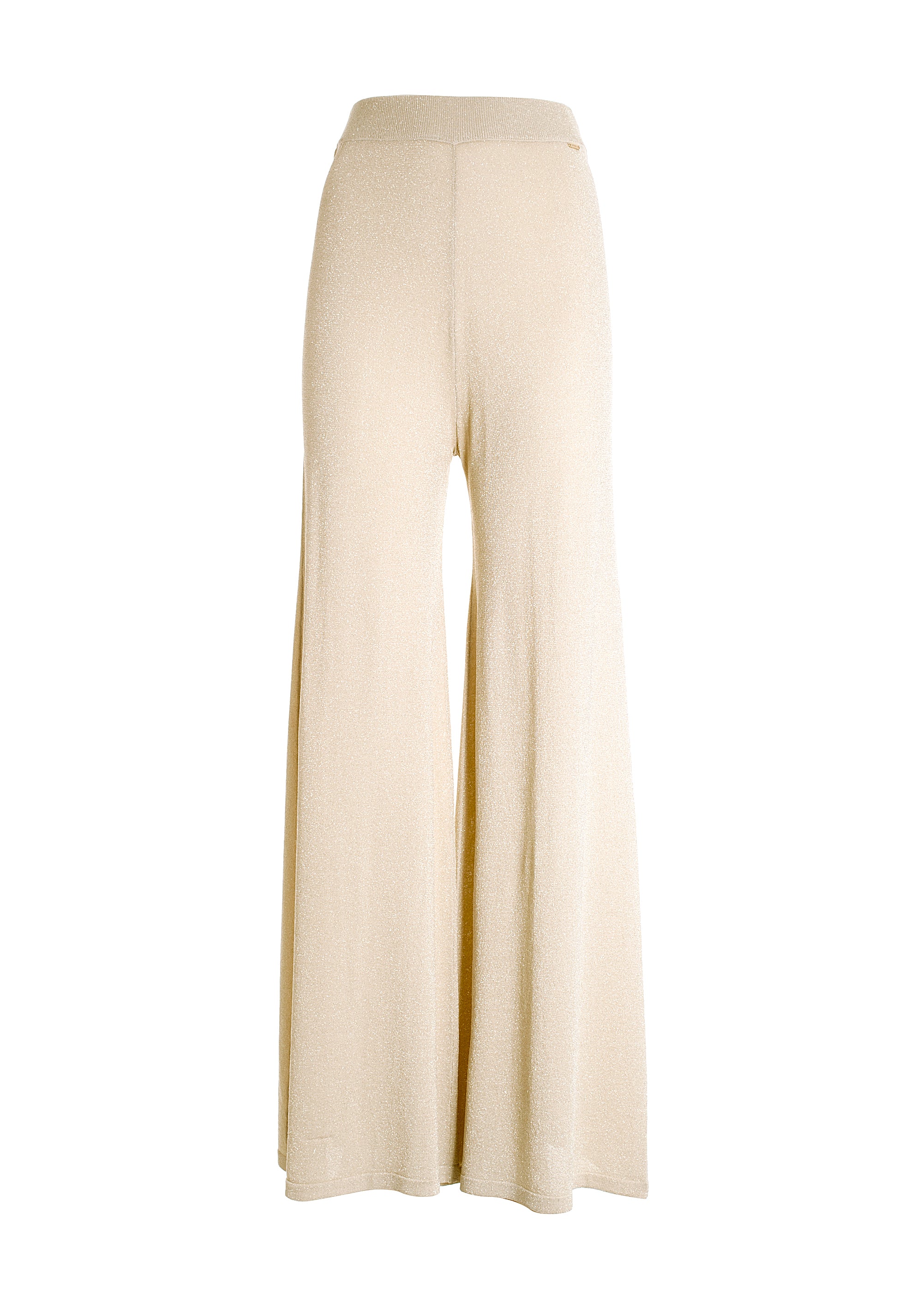 Pantalone a palazzo flare in maglieria
