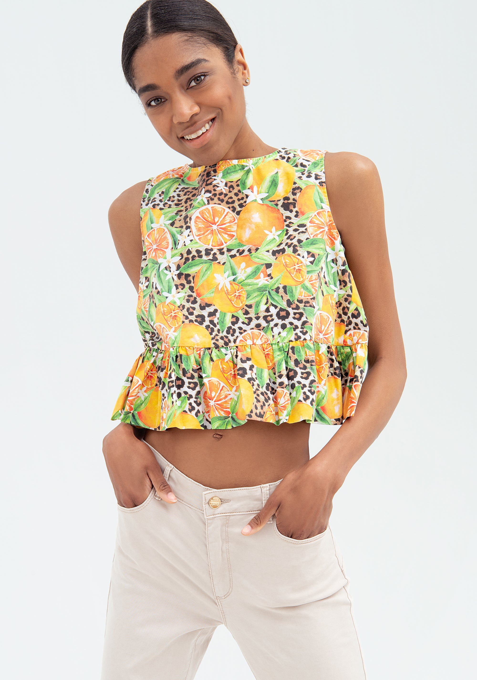 Jeans slim effetto push up in gabardine