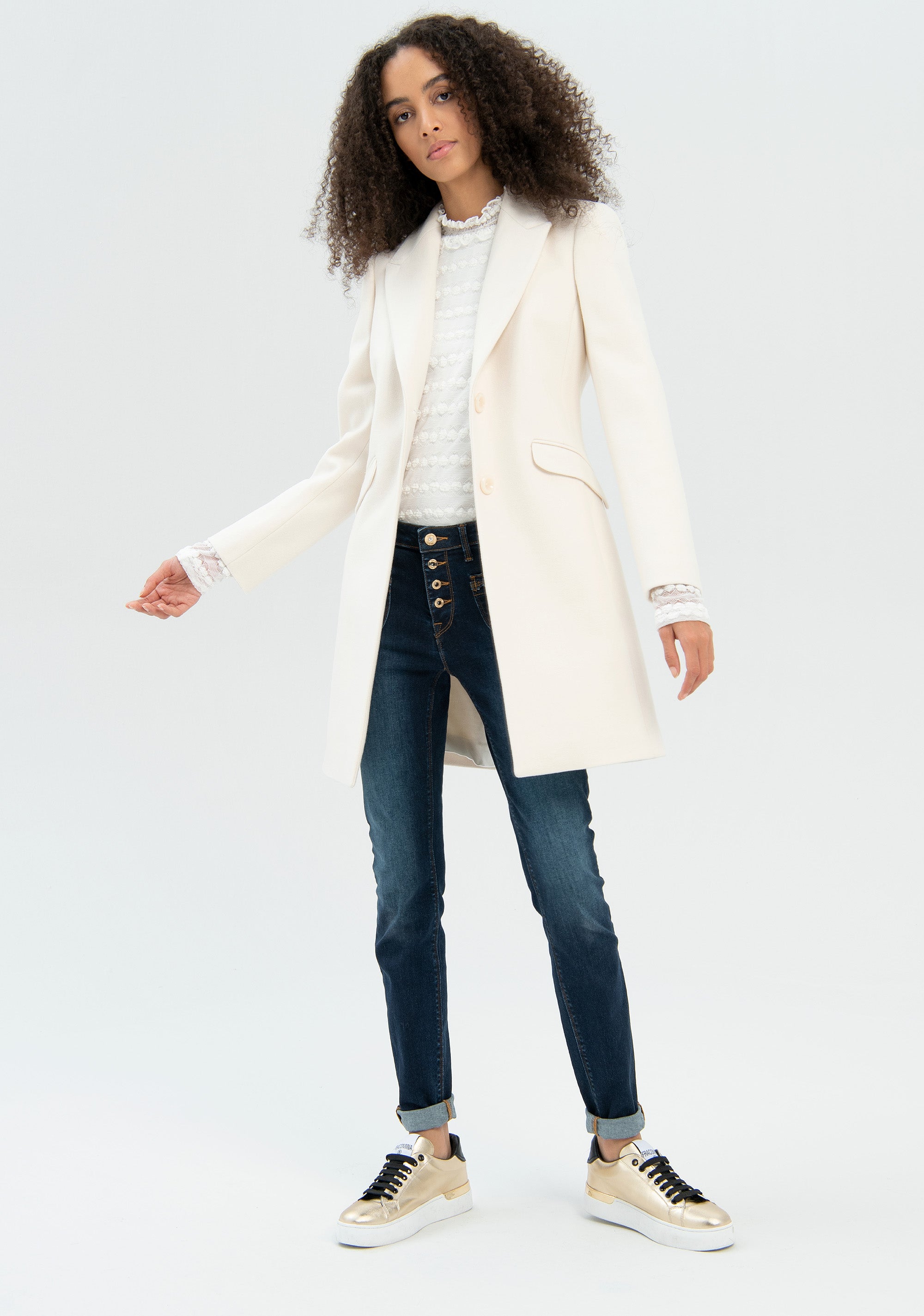 Cappotto slim midi in panno-FRACOMINA-FR22WC1012W56201-L22-FA-XS