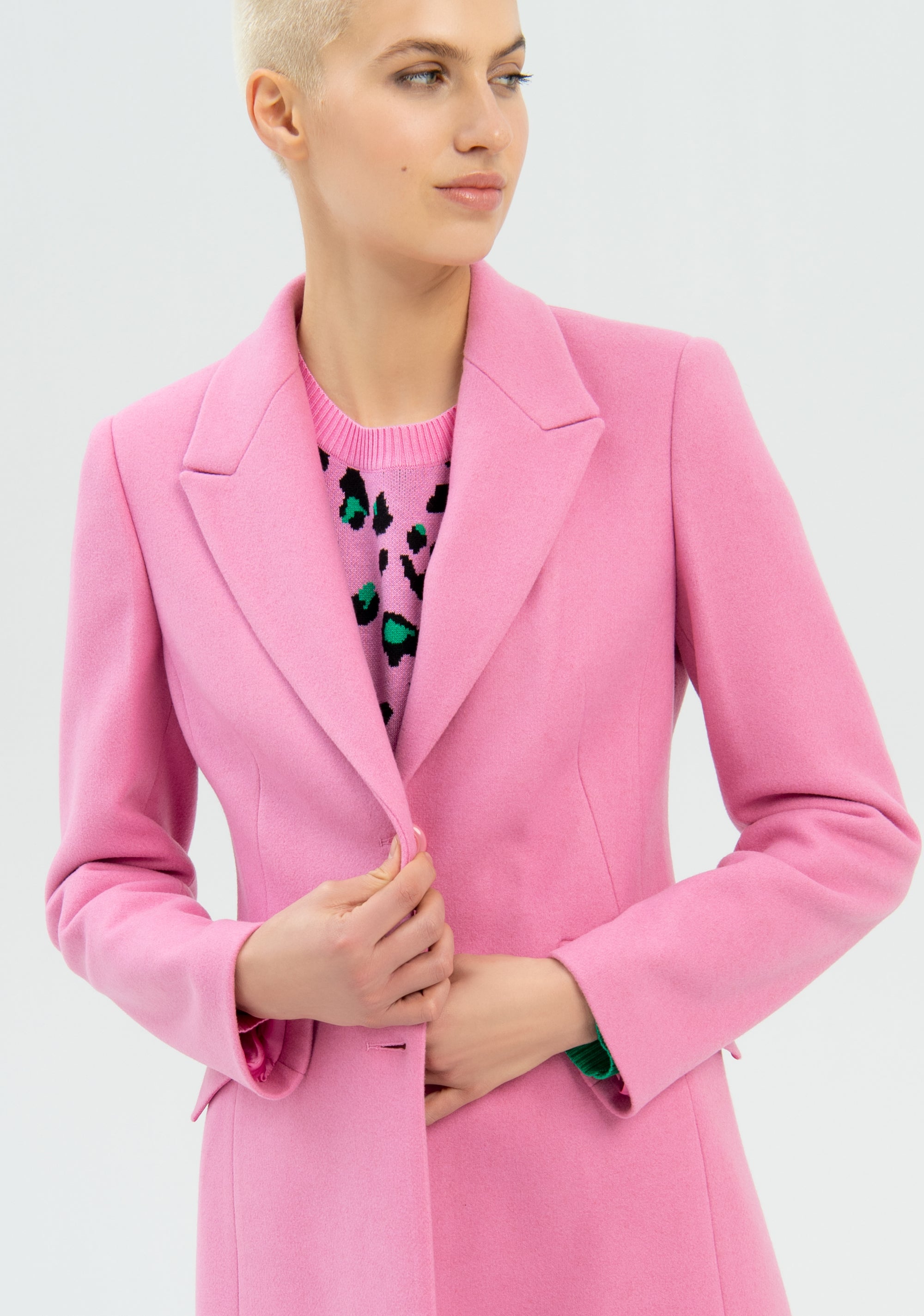 Cappotto slim midi in panno-FRACOMINA-FR22WC1012W56201-L22-FA-XS