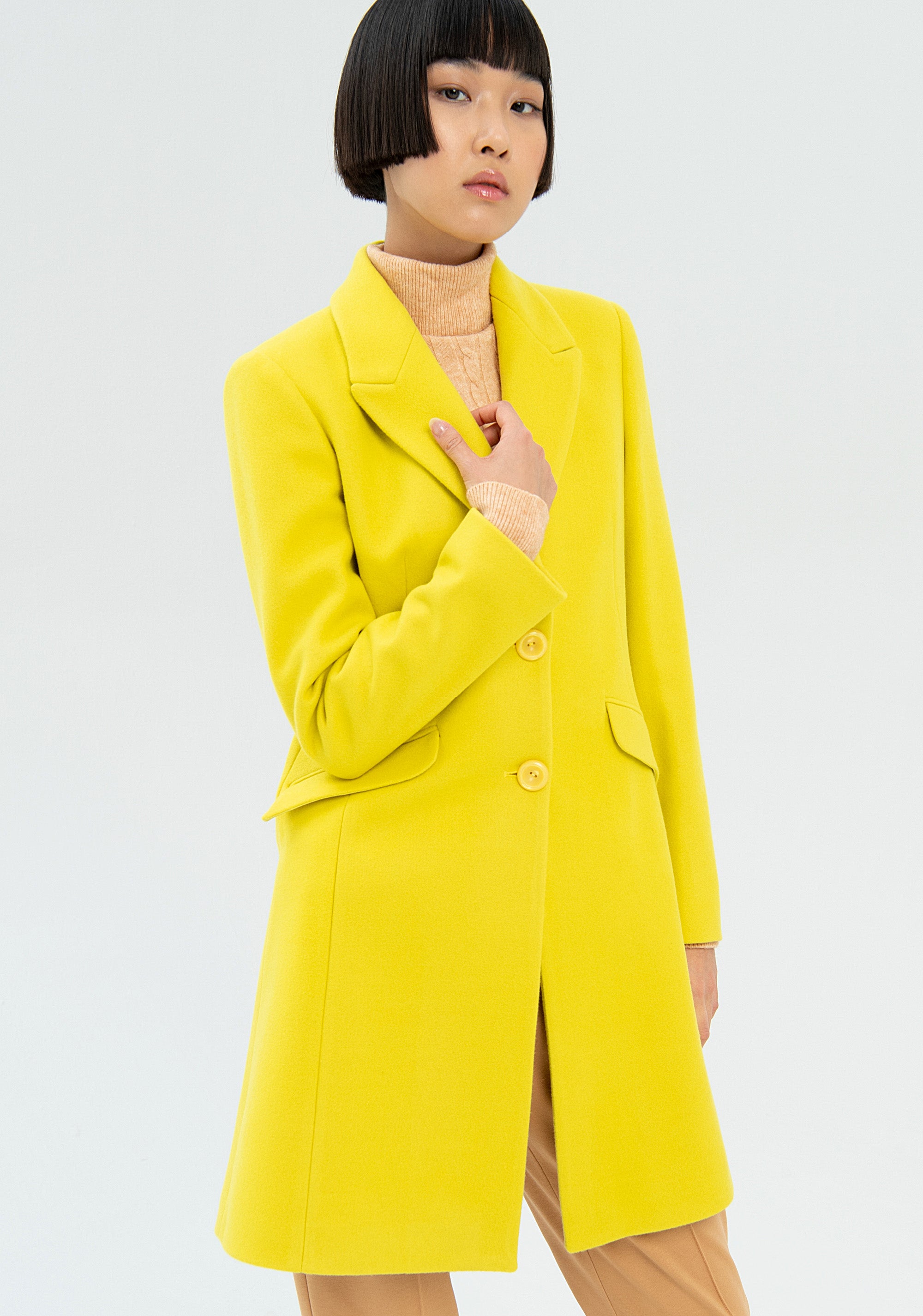 Cappotto slim midi in panno-FRACOMINA-FR22WC1012W56201-L22-FA-XS