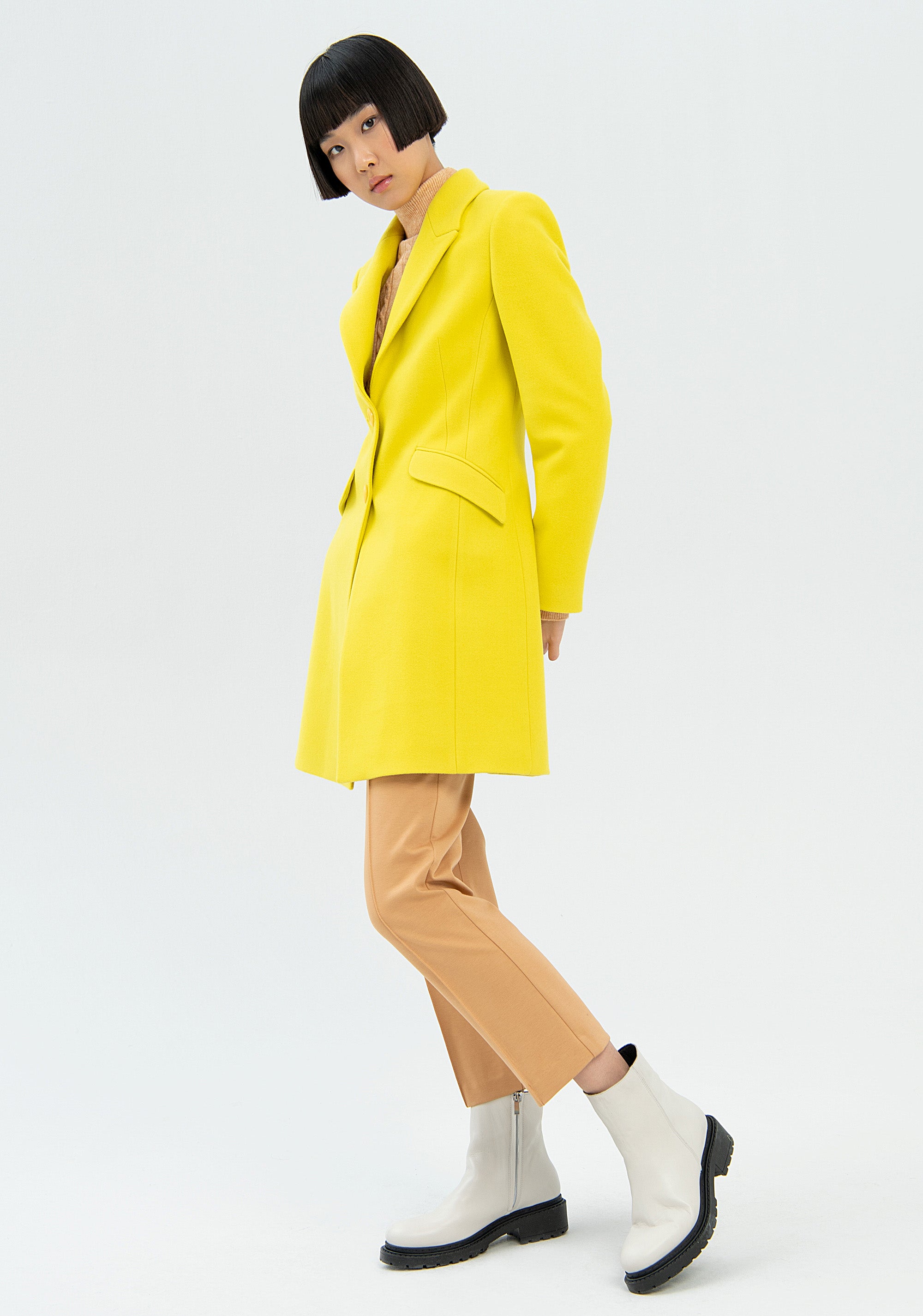 Cappotto slim midi in panno-FRACOMINA-FR22WC1012W56201-L22-FA-XS