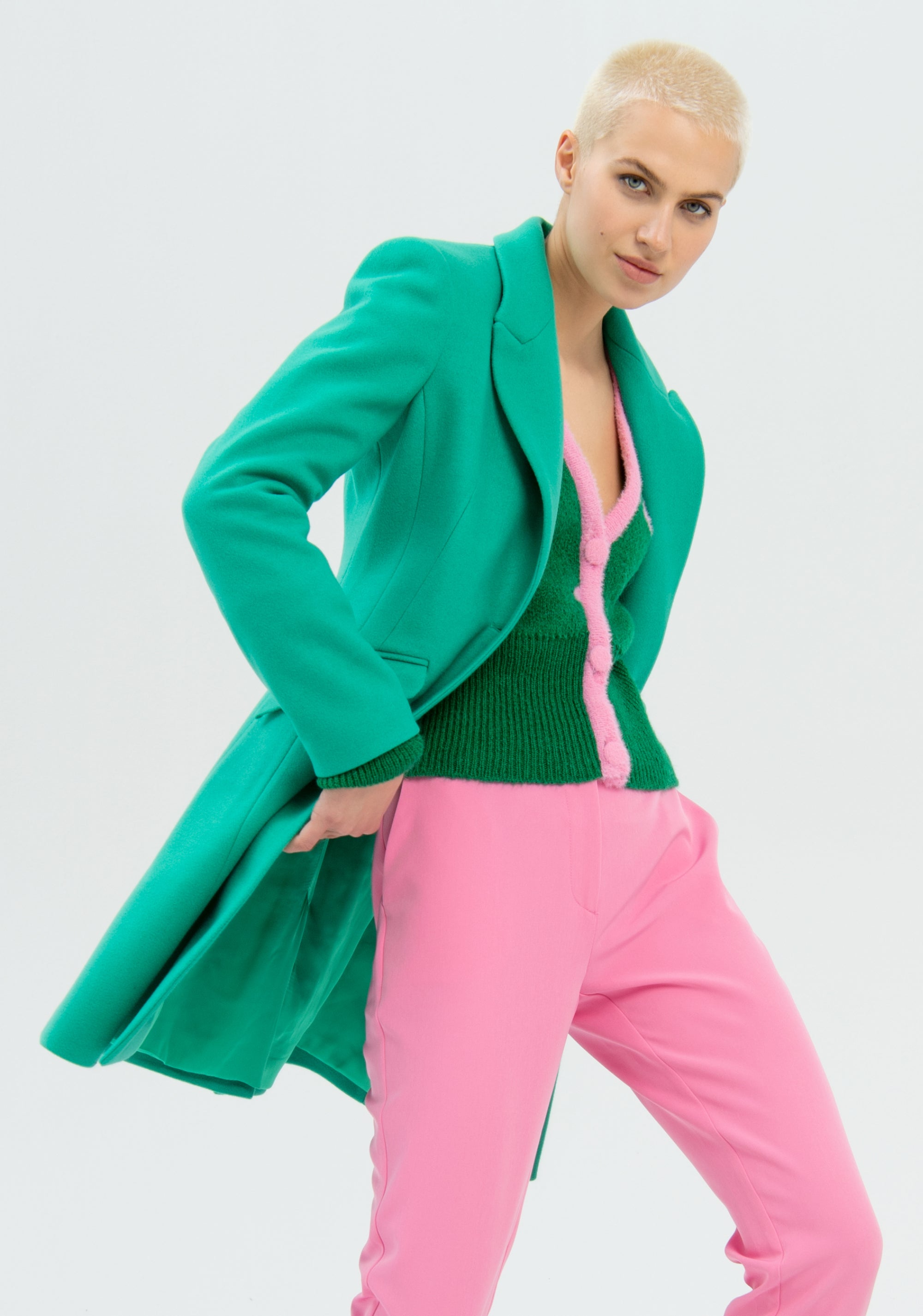 Cappotto slim midi in panno-FRACOMINA-FR22WC1012W56201-L22-FA-XS