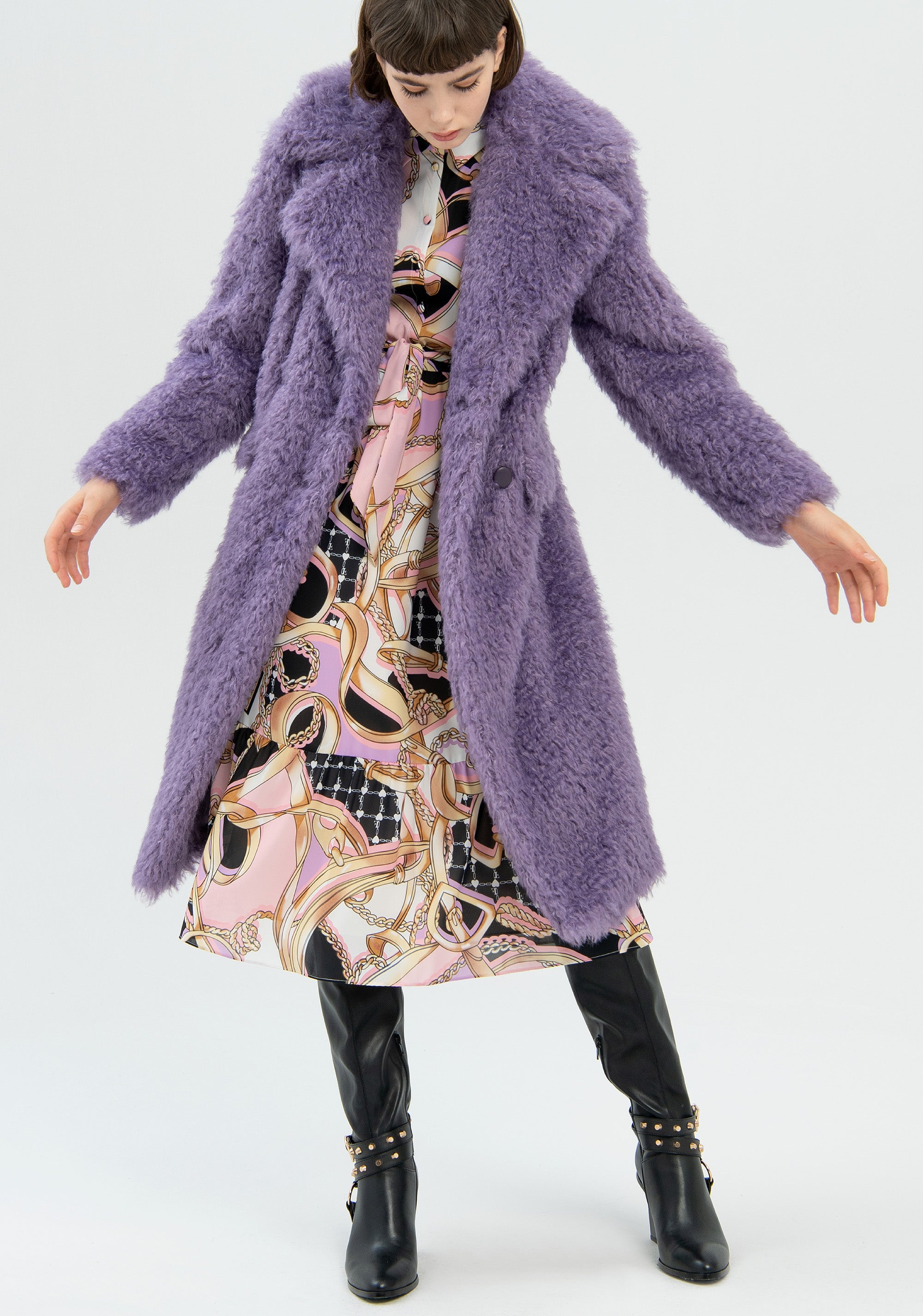 Cappotto regular midi in eco pelliccia-FRACOMINA-FR22WC4004W54901-I89-FA-XS