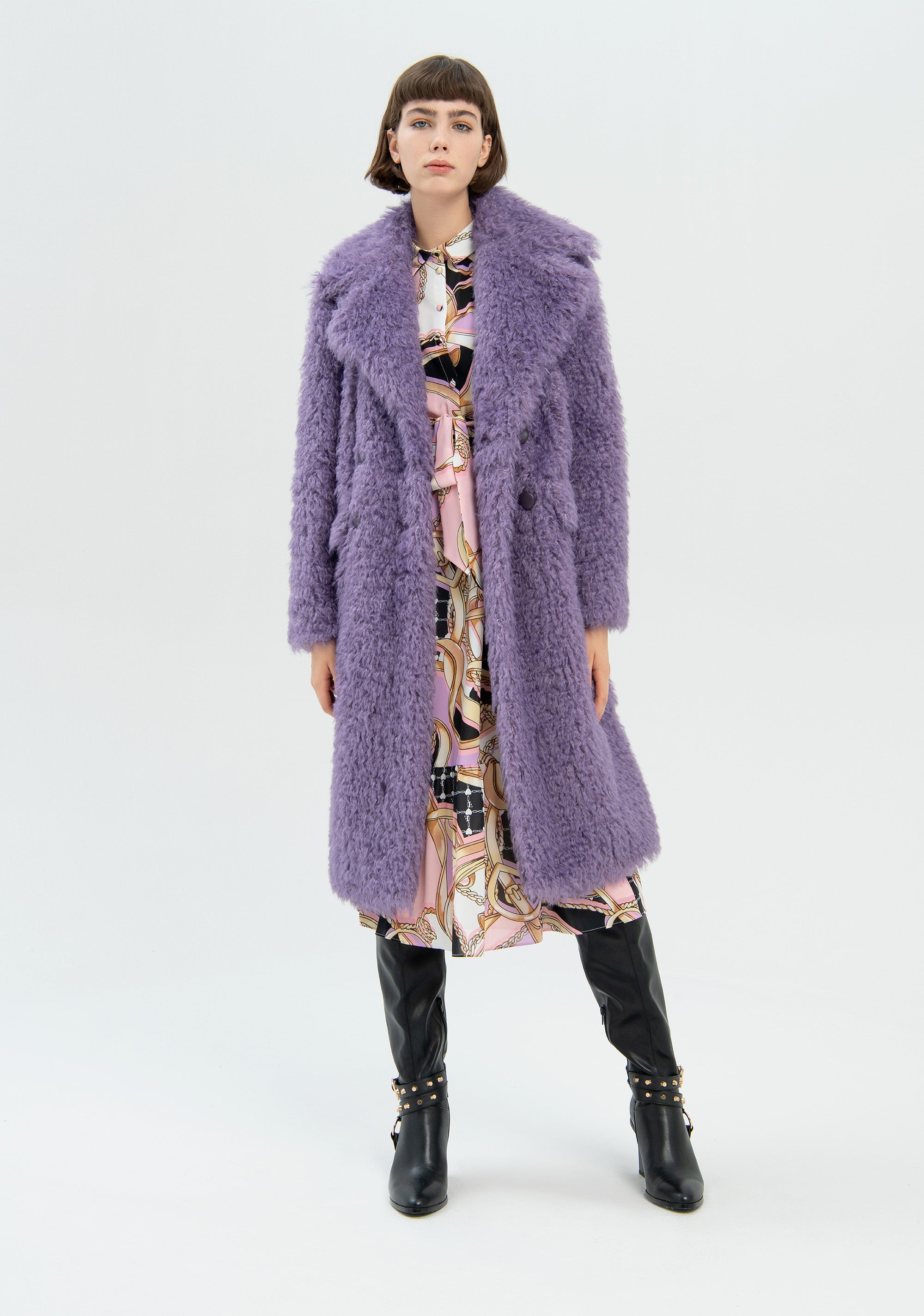 Coat Cappotto Con Maniche In Pelliccia Cappotto Regular Midi