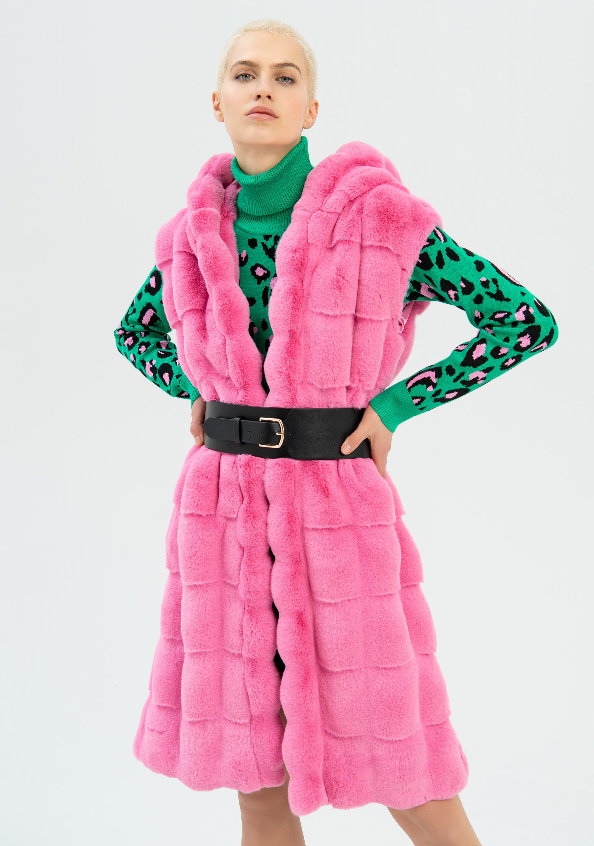 Gilet regular midi in eco pelliccia-FRACOMINA-FR22WC4007W54801-226-FA-XS